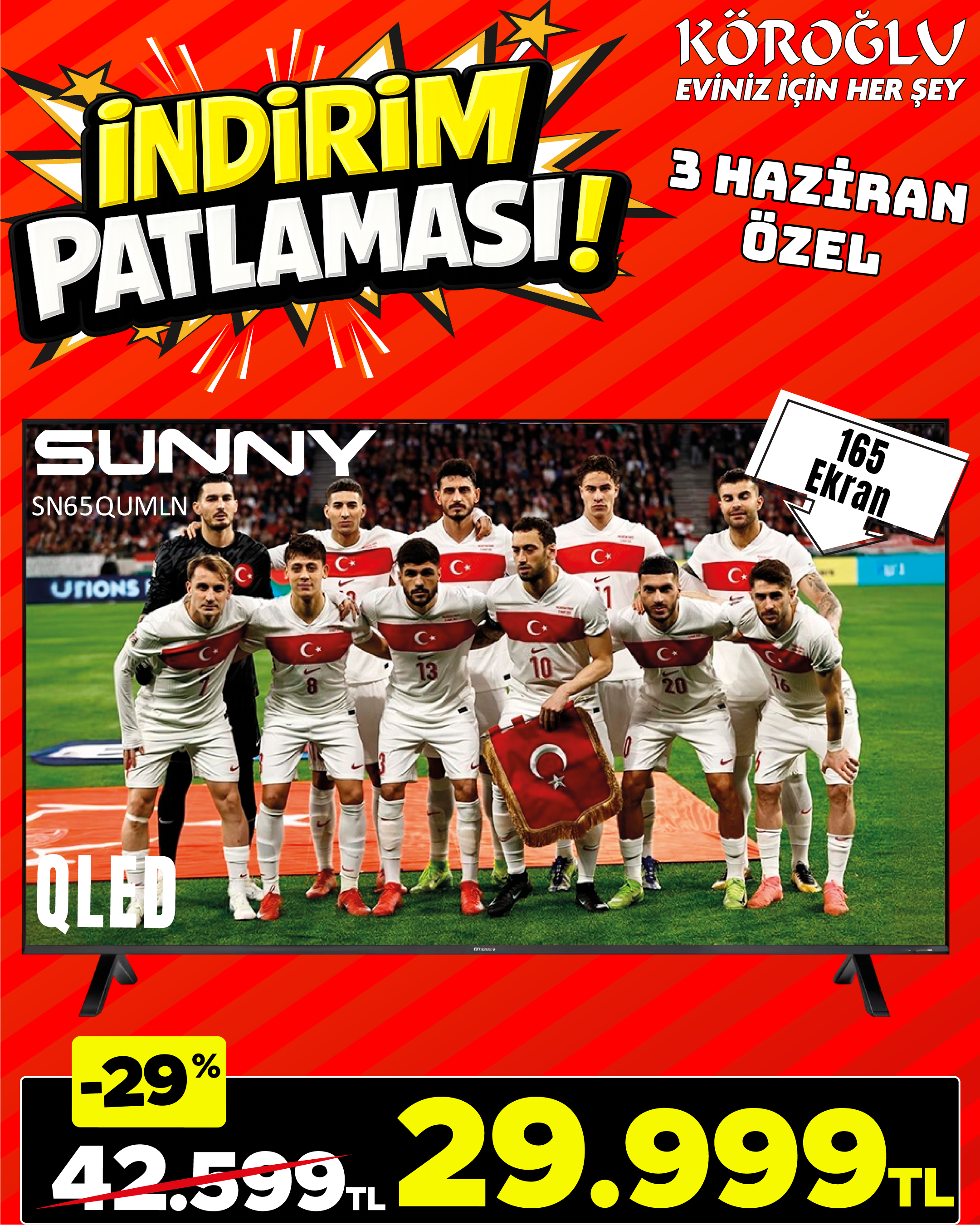 Sunny 65 İnç QLED TV