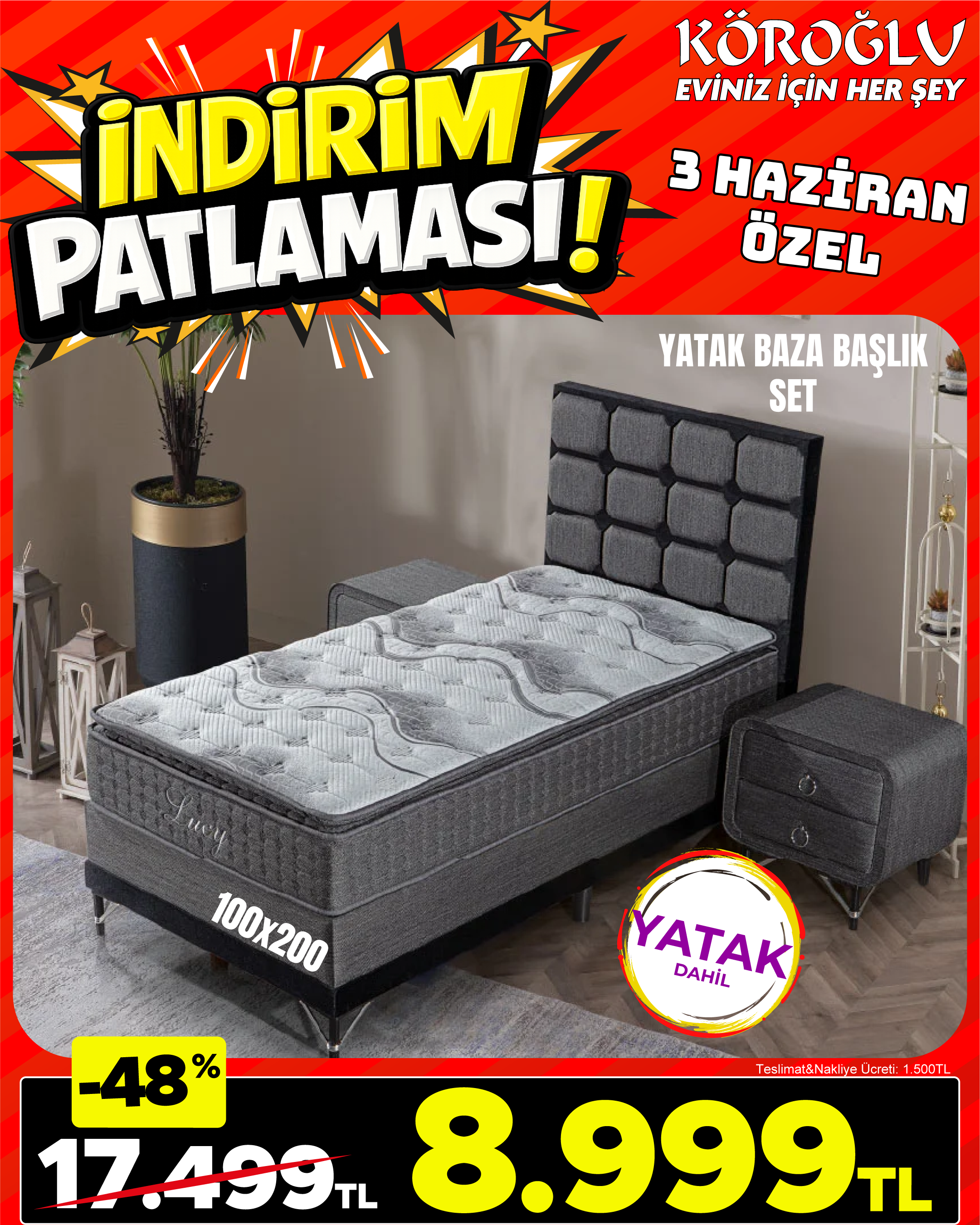 Yatak Baza Başlık Seti 100x200 Main image