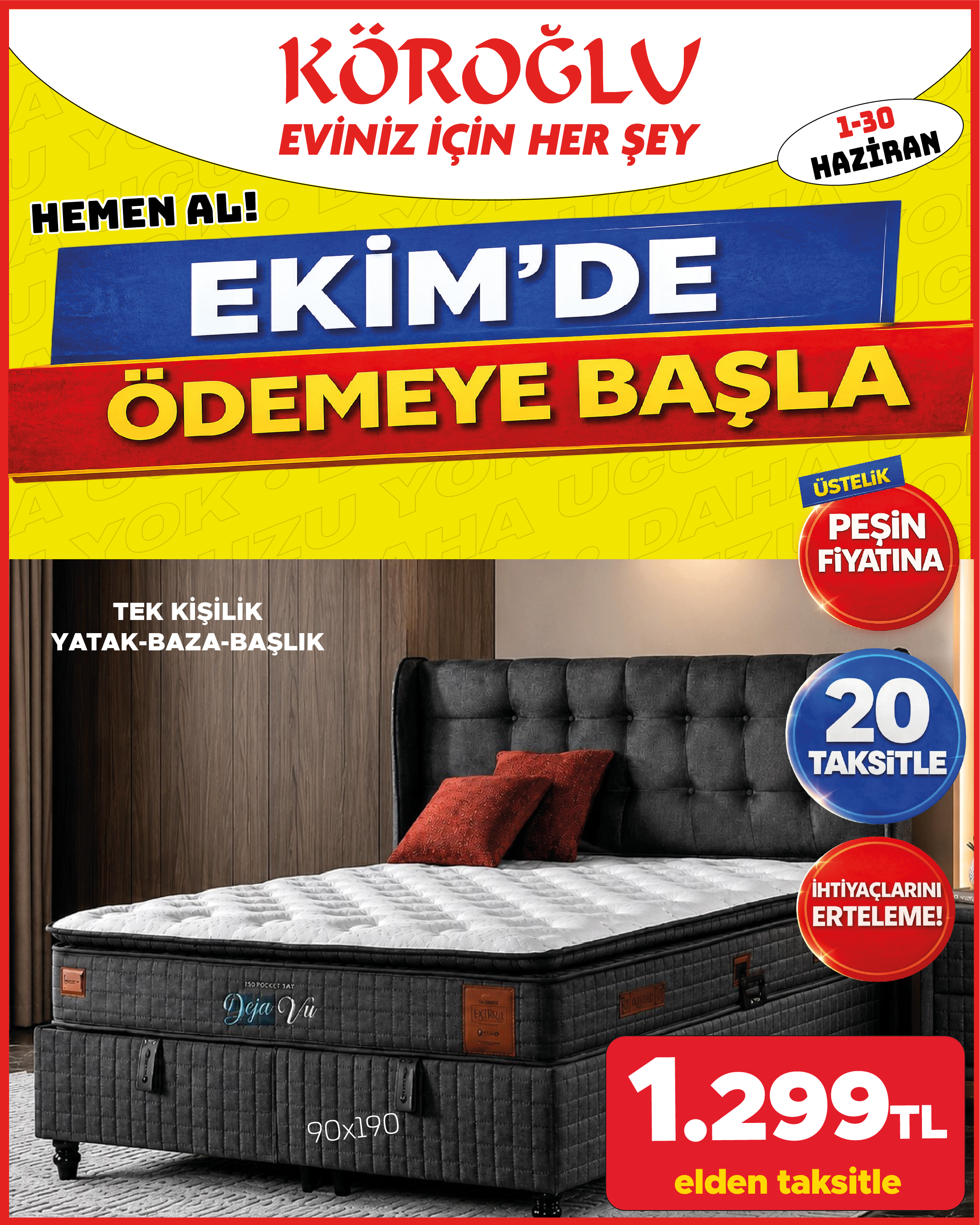 Çift Kişilik Yatak Baza Başlık 150X200