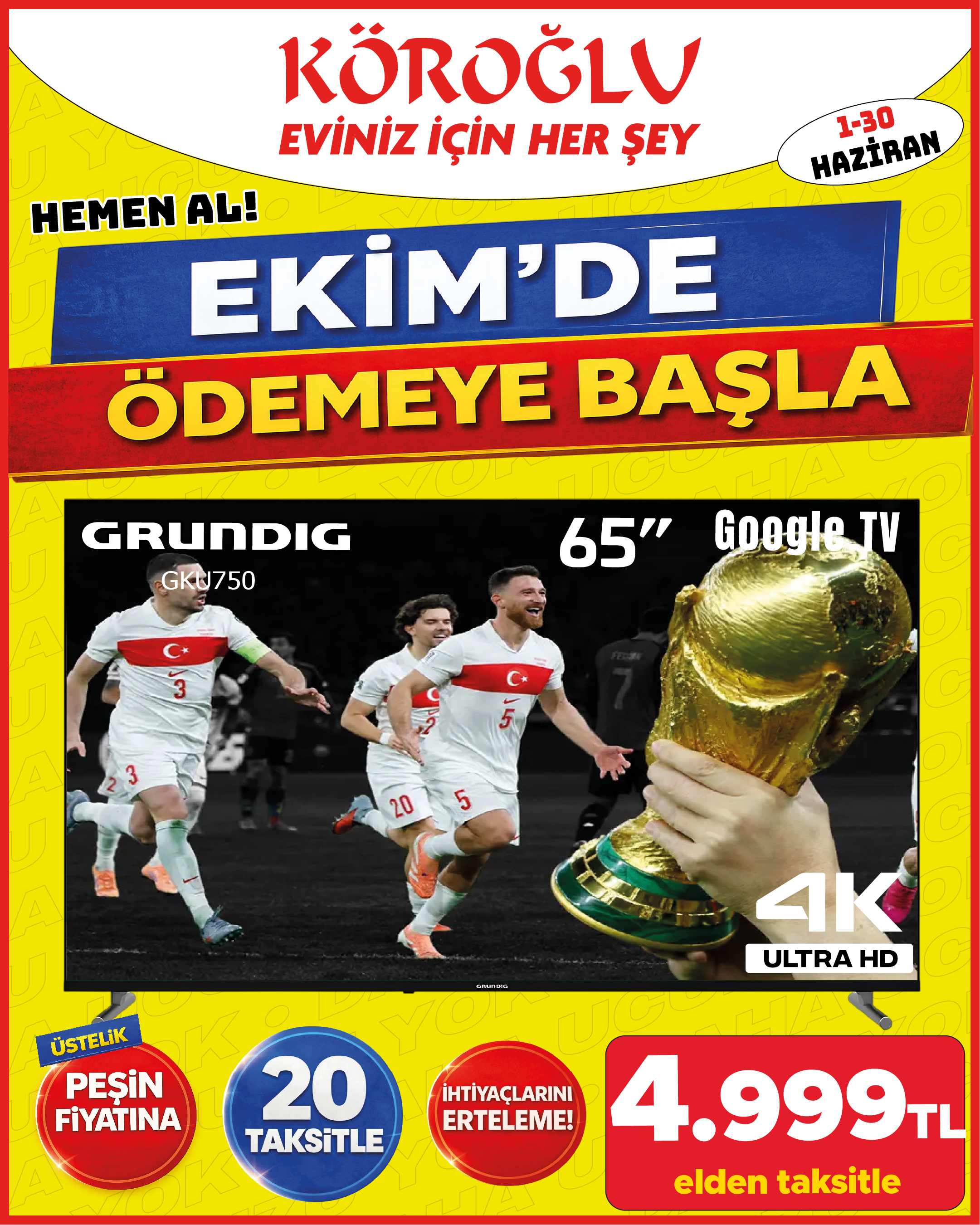Grundig GKU750 65 İnç Google TV 4K Ultra HD