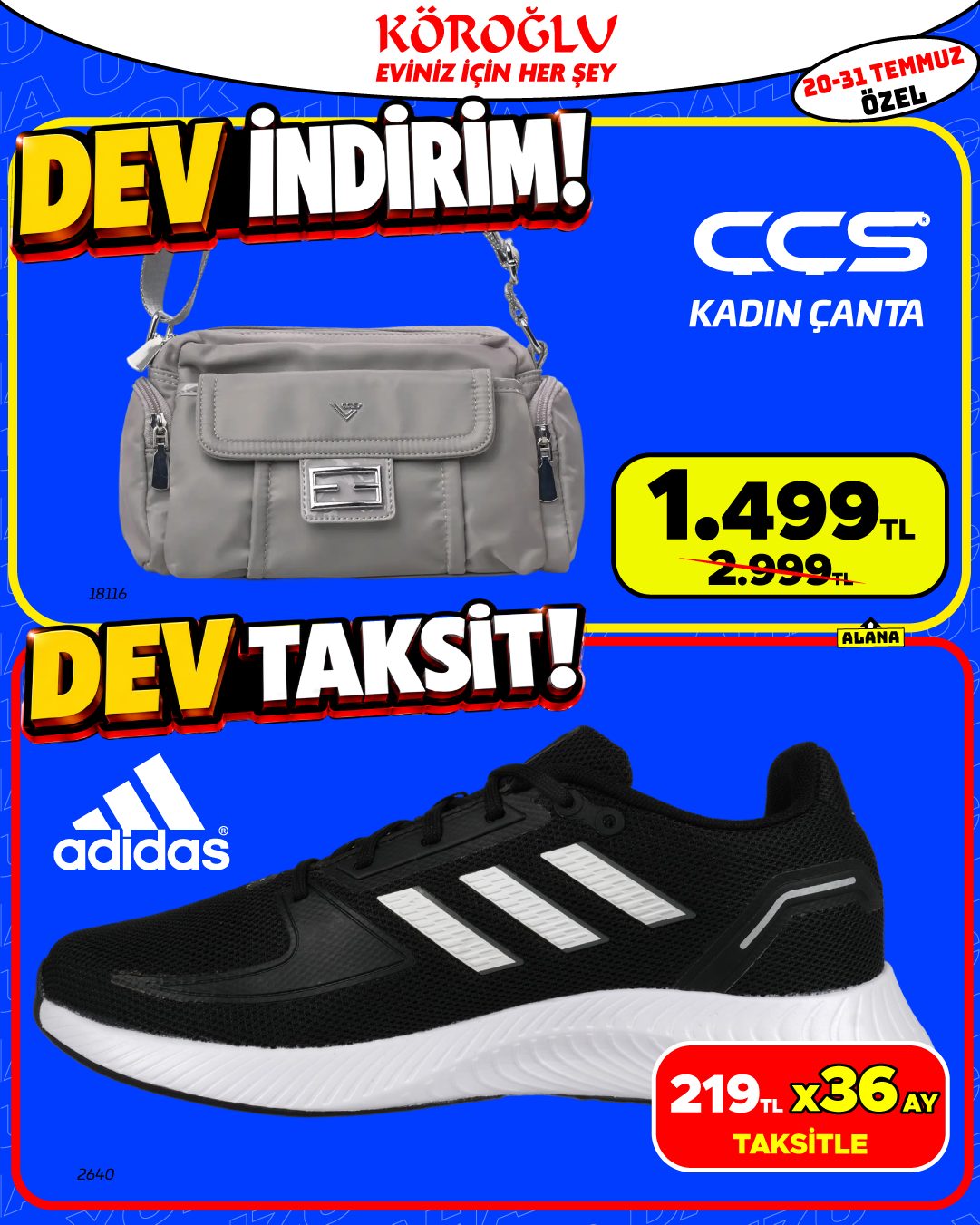 CCS Kadın Çantası ve Adidas Siyah Spor Ayakkabı Main image