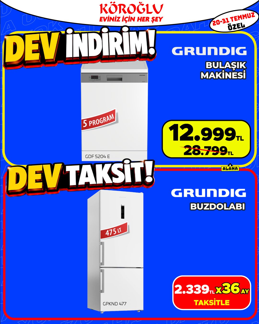 Grundig Bulaşık Makinesi ve Grundig Buzdolabı