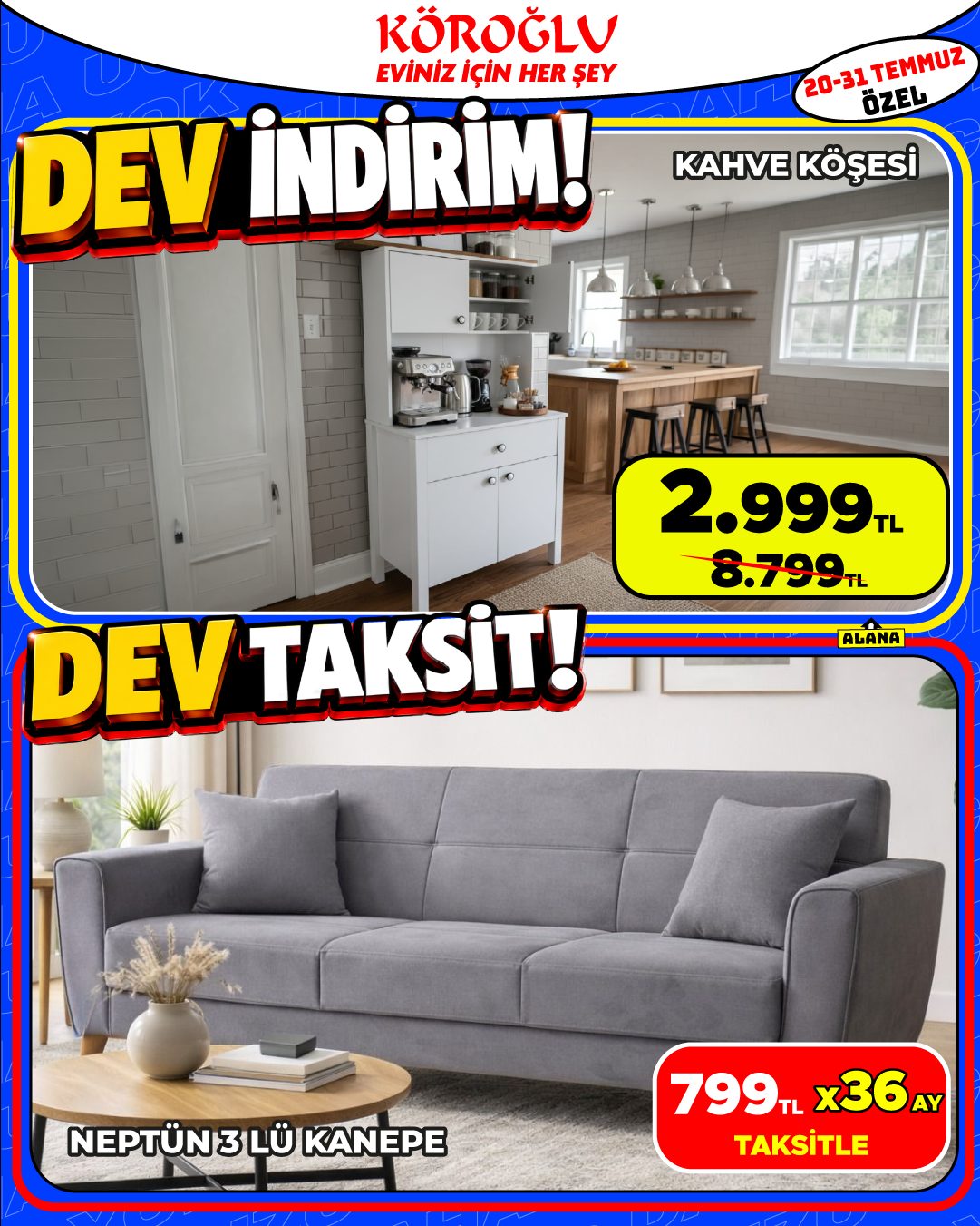Kahve Köşesi ve Neptün 3'lü Kanepe Main image