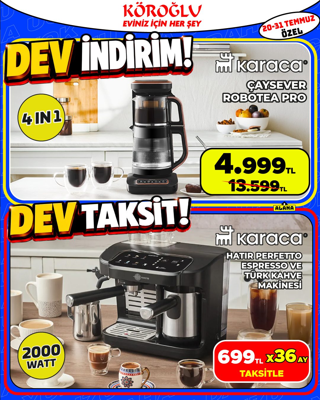 Karaca Çaysever Robotea Pro ve Karaca Hatır Perfect Espresso Makinesi Main image