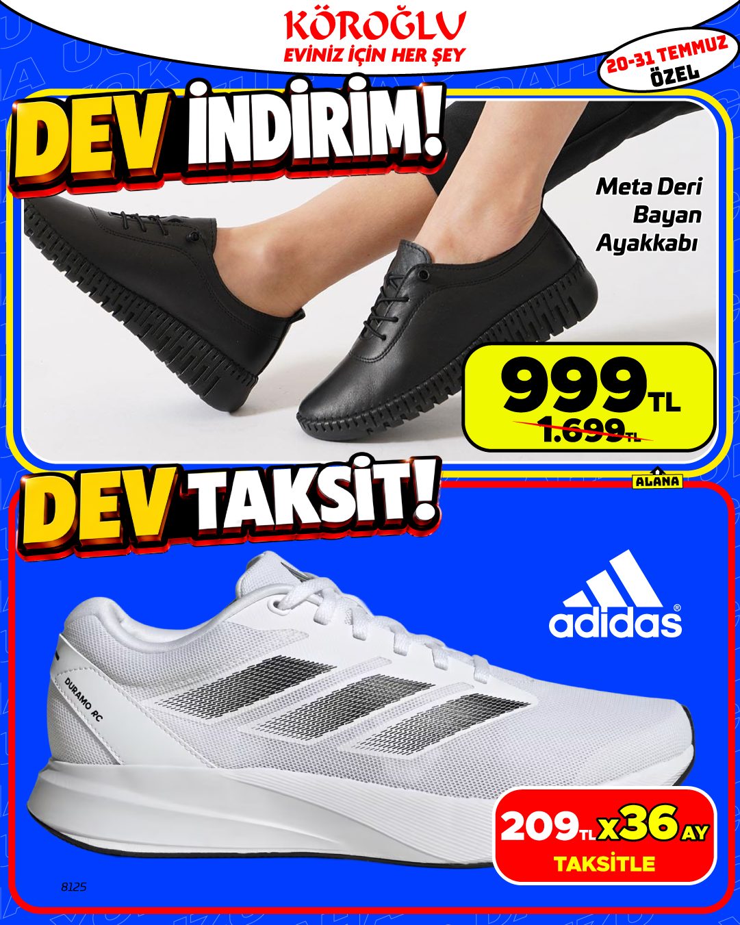 Meta Deri Bayan Ayakkabı ve Adidas Beyaz Spor Ayakkabı