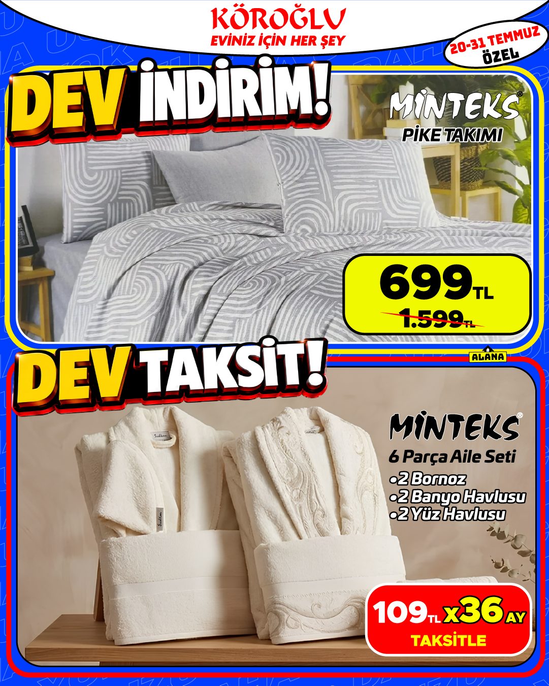 Minteks Pike Takımı ve Minteks 6 Parça Aile Seti