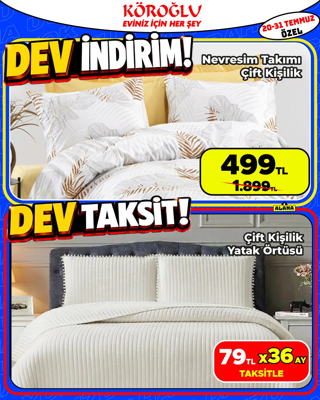 Nevresim Takımı ve Çift Kişilik Yatak Örtüsü Main image