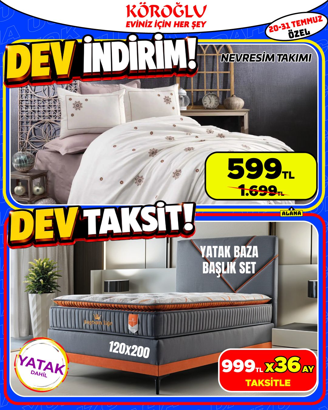 Nevresim Takımı ve Yatak Baza Başlık Seti Main image