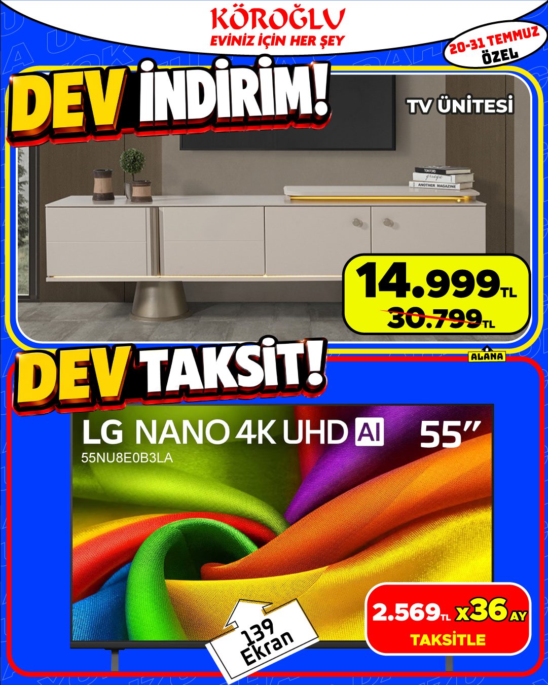 TV Ünitesi ve LG 55 İnç Nano UHD TV Main image