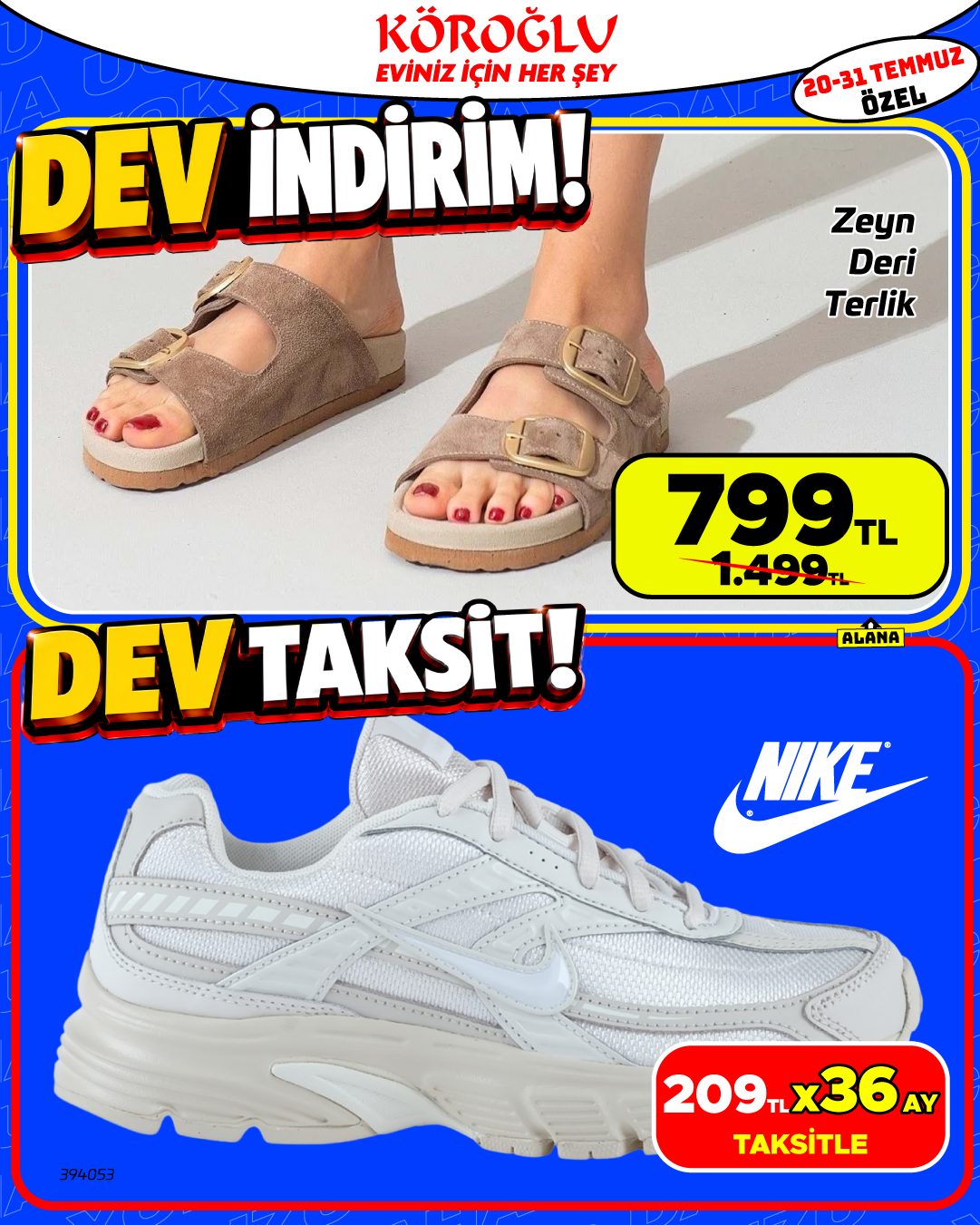 Zeyn Deri Terlik ve Nike Beyaz Spor Ayakkabı Main image