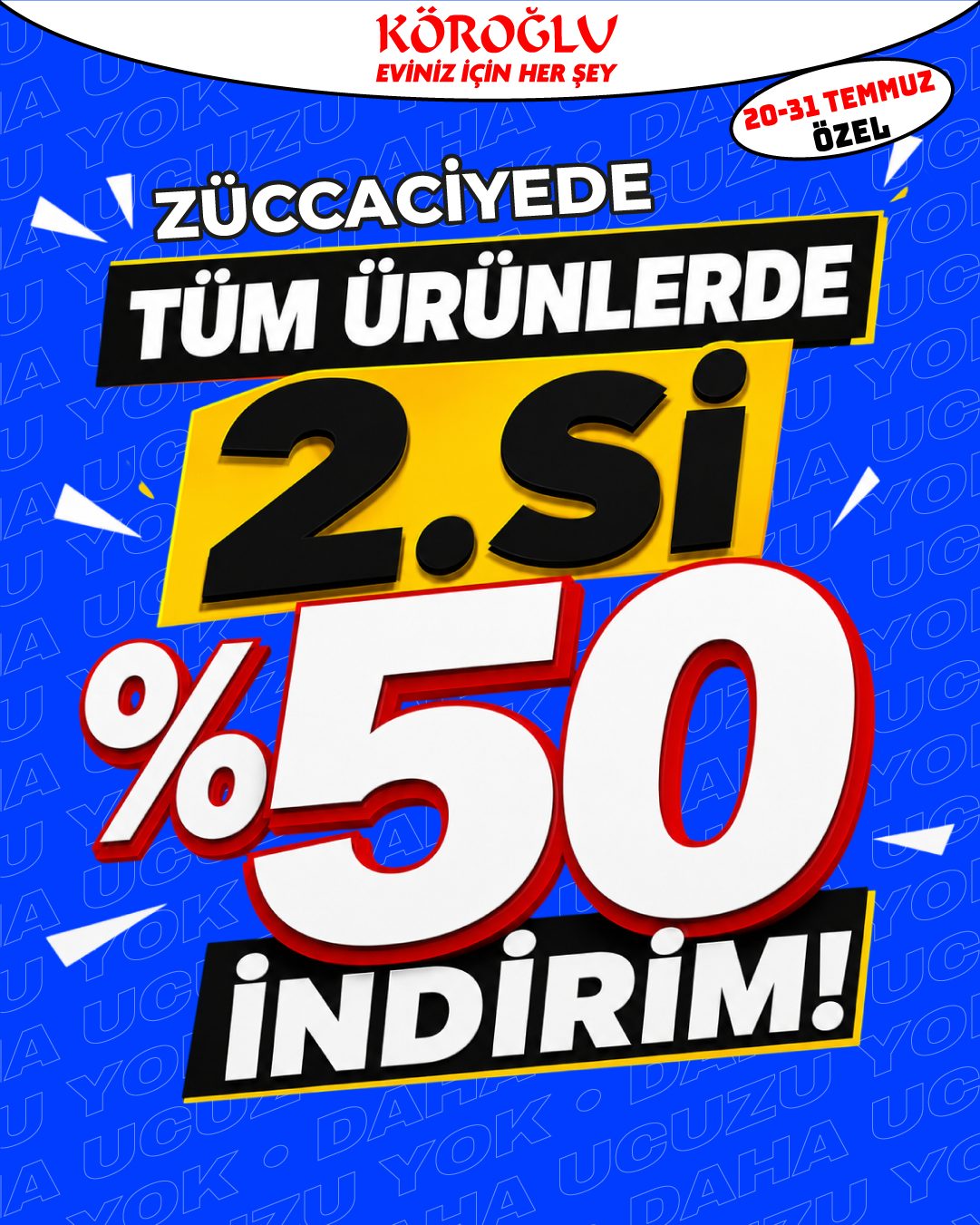 Züccaciyede Tüm Ürünlerde 2.si %50 İndirim Main image