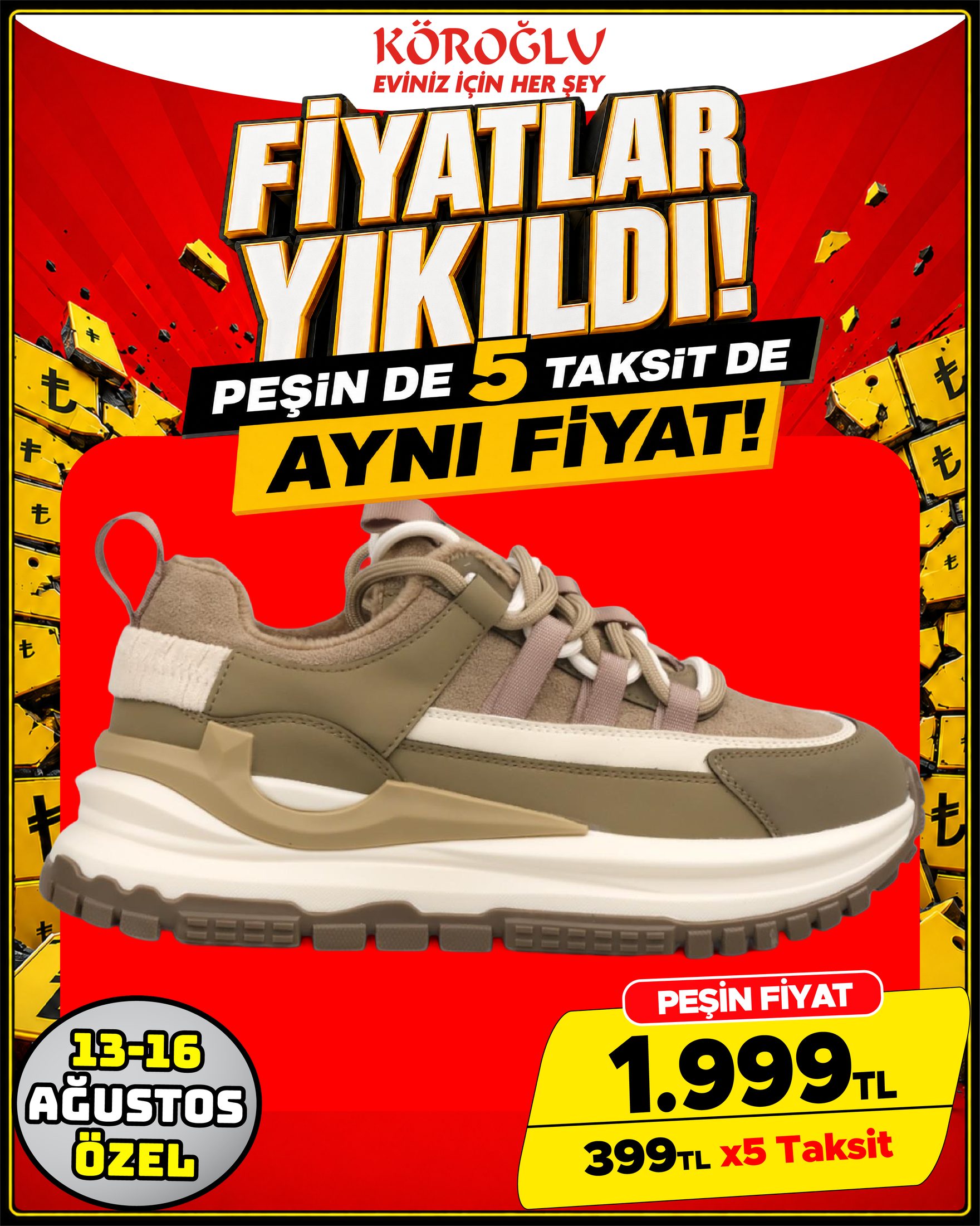 Bej Spor Ayakkabı