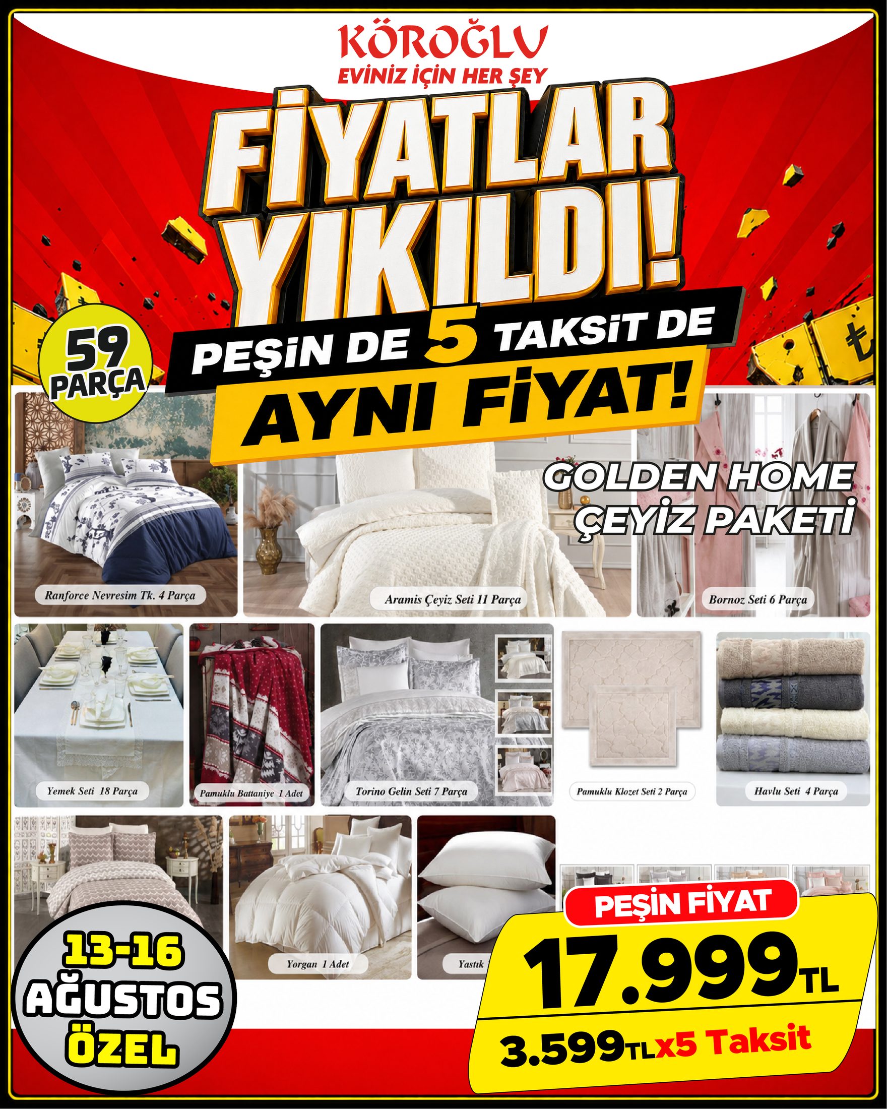Golden Home Çeyiz Paketi 59 Parça Main image
