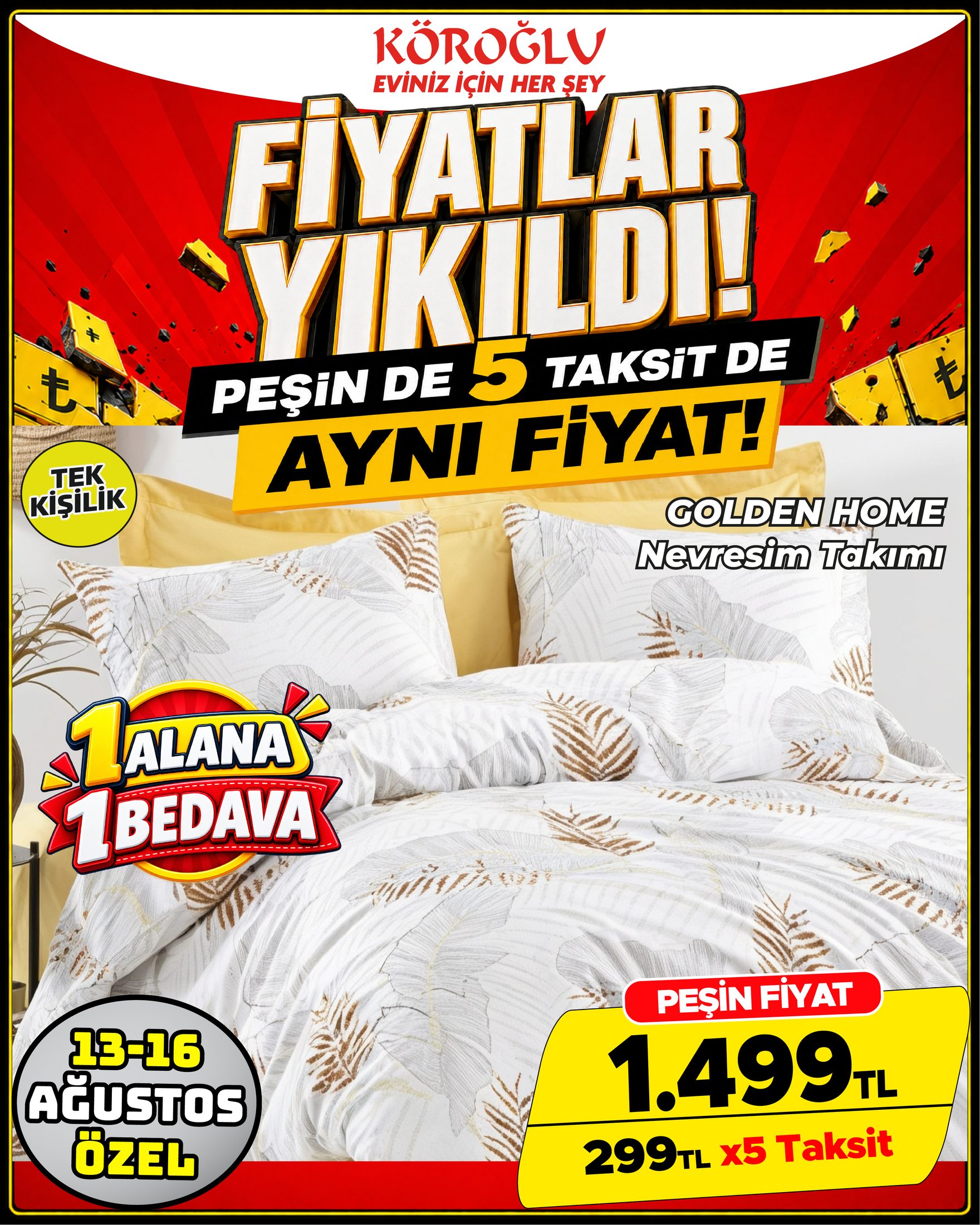 Golden Home Tek Kişilik Nevresim Takımı