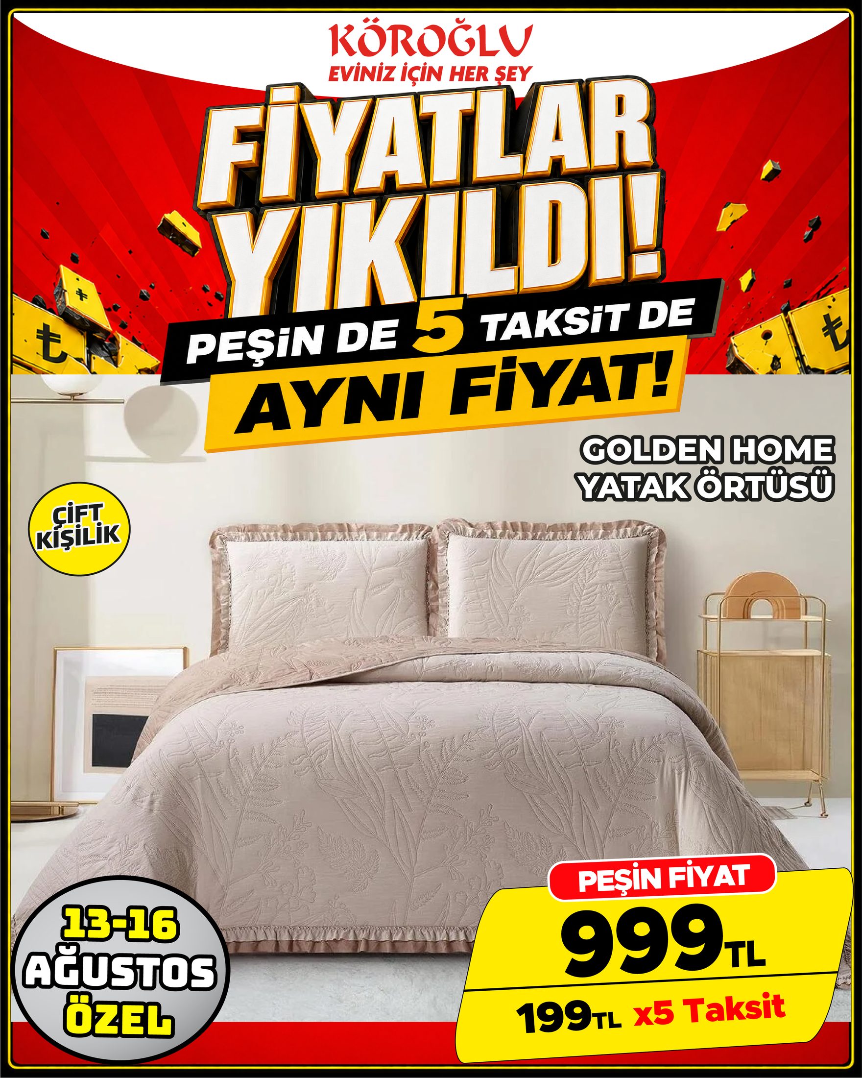 Golden Home Yatak Örtüsü