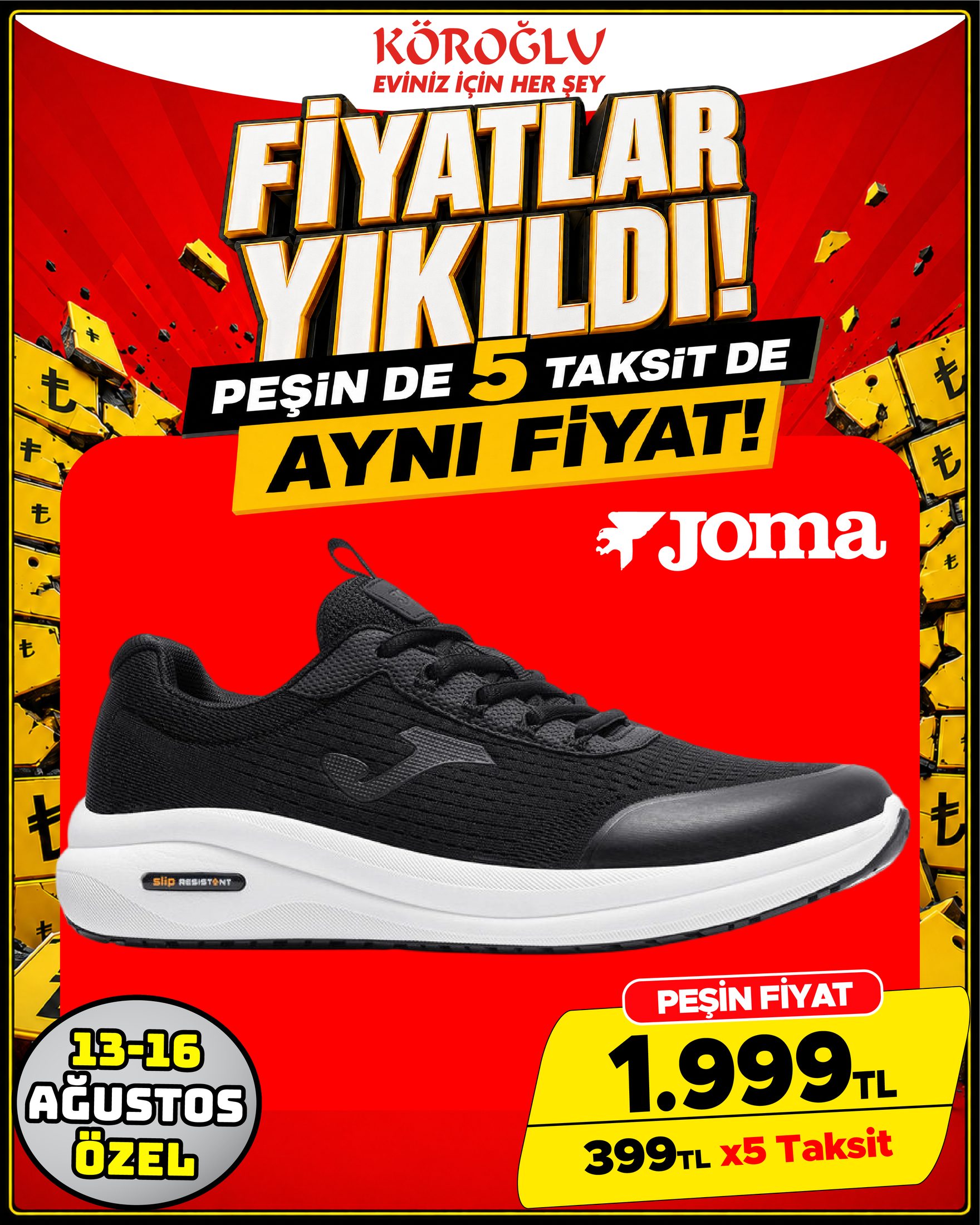 Joma Siyah Spor Ayakkabı