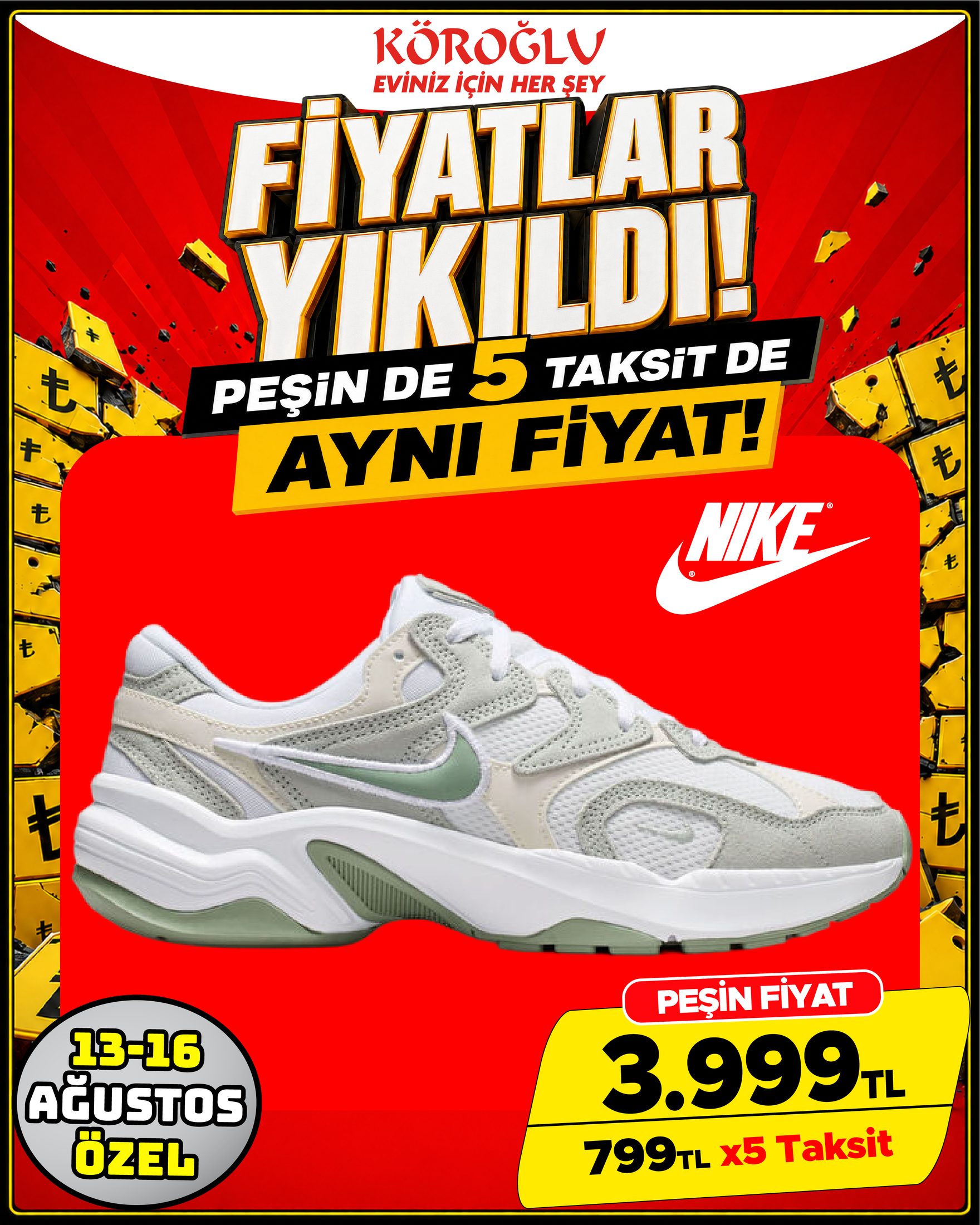 Nike Beyaz Yeşil Spor Ayakkabı Main image