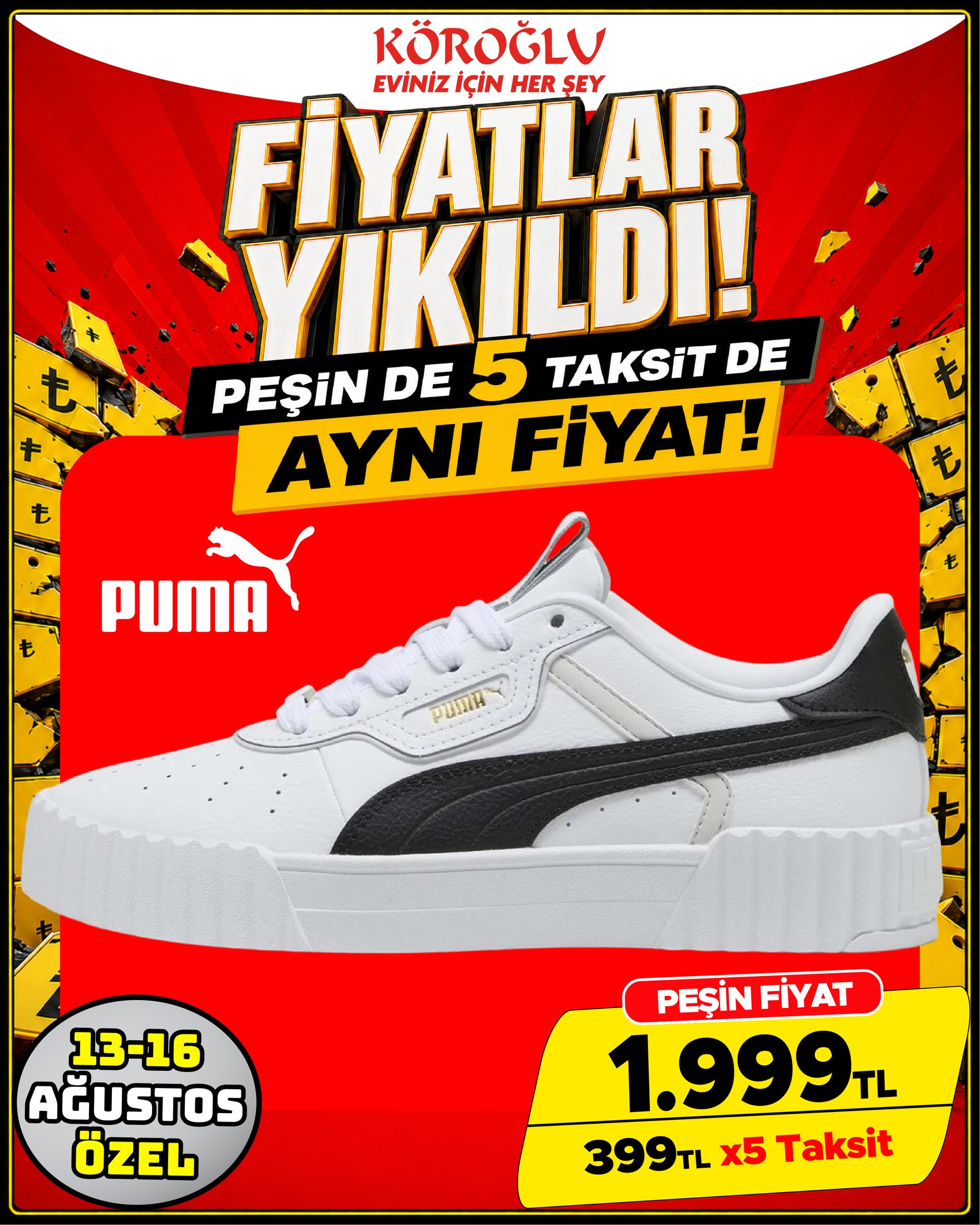 Puma Beyaz Siyah Spor Ayakkabı