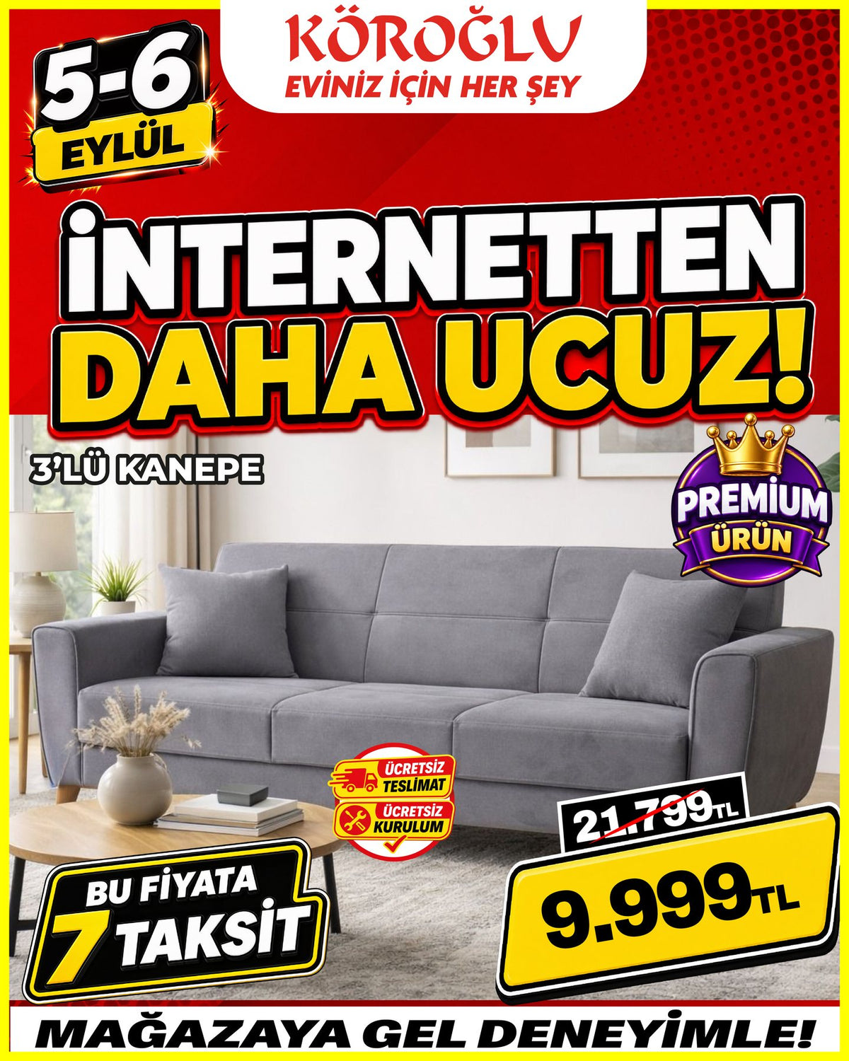 3'lü Kanepe