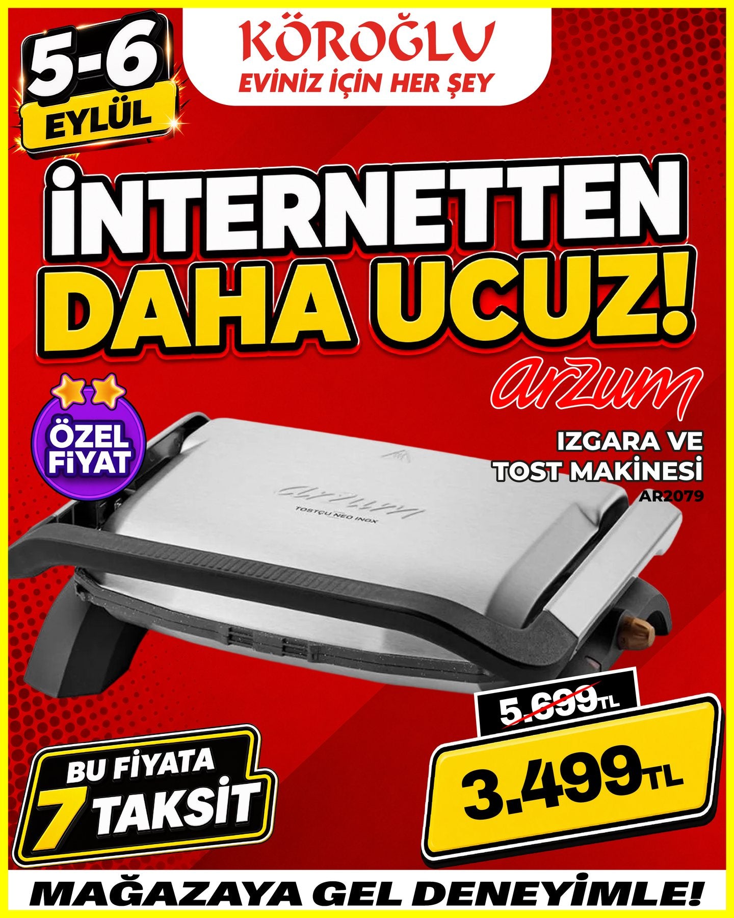 Arzum Izgara ve Tost Makinesi