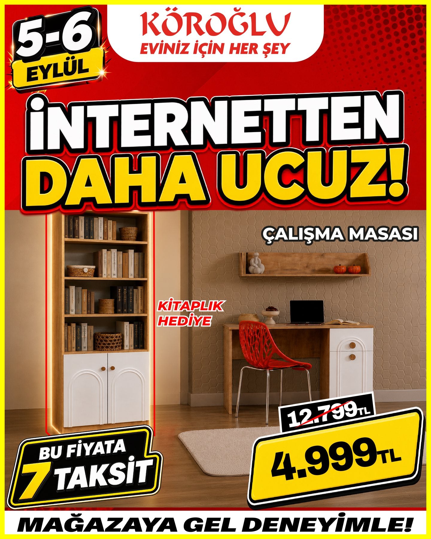 Kitaplıklı Çalışma Masası