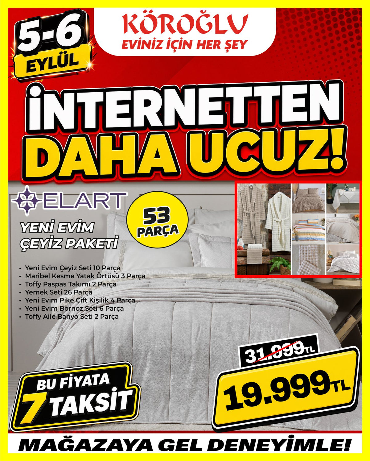 Elart Yeni Evim Çeyiz Seti 53 Parça