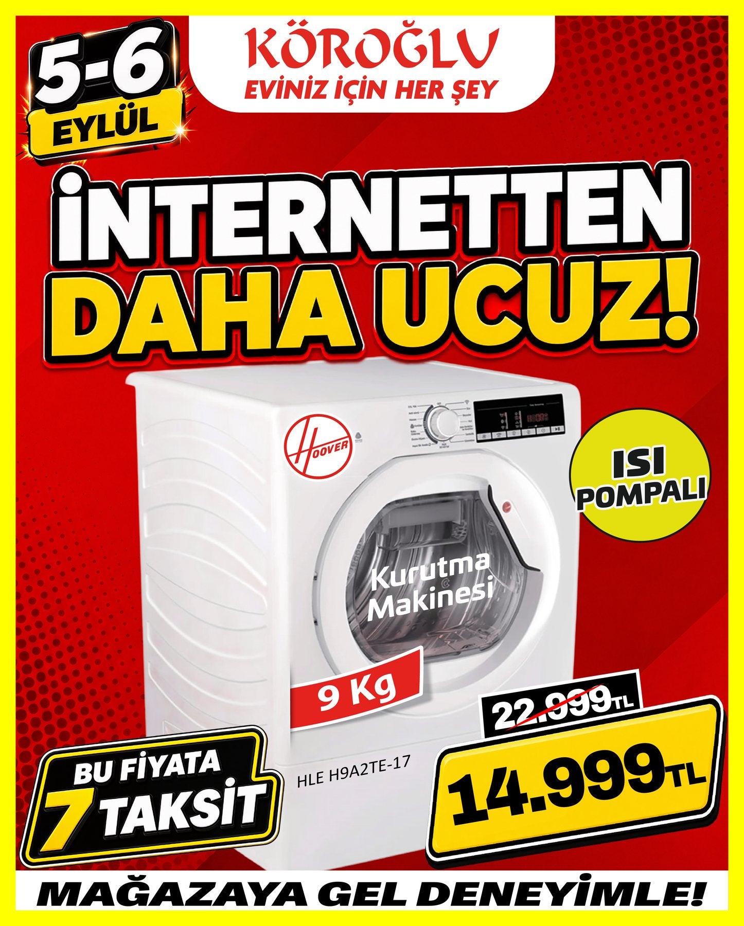 Hoover 9 Kg Kurutma Makinesi