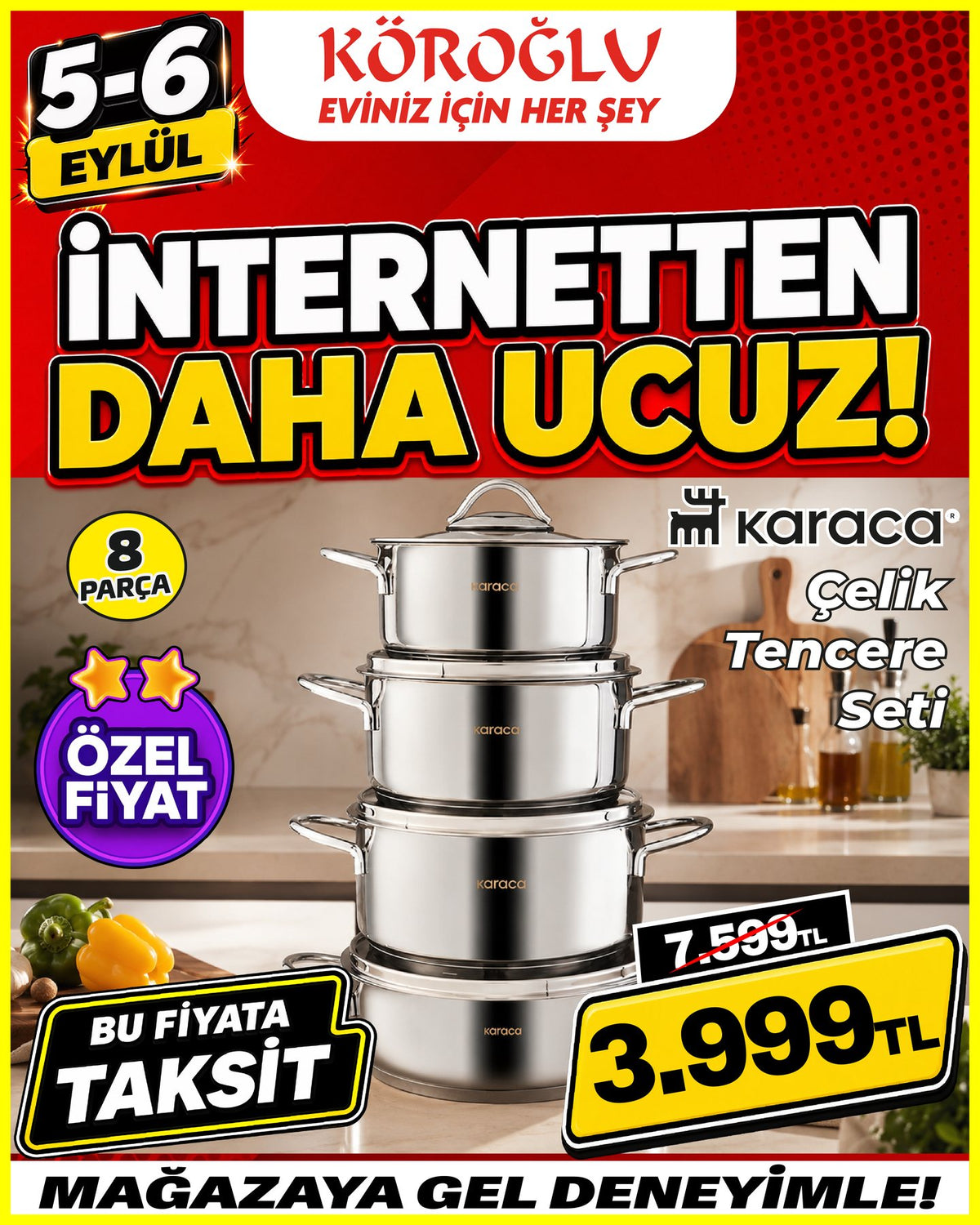 Karaca Çelik Tencere Seti 8 Parça Main image