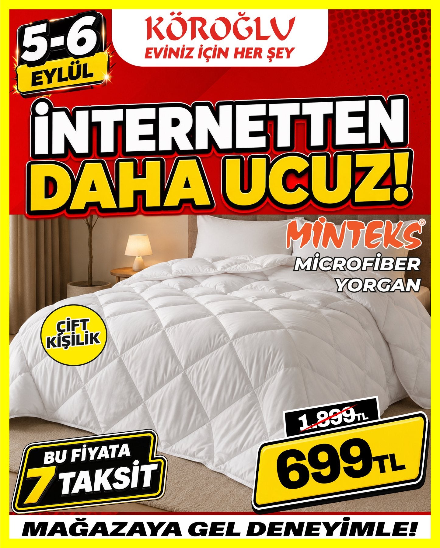 Minteks Mikrofiber Yorgan Çift Kişilik