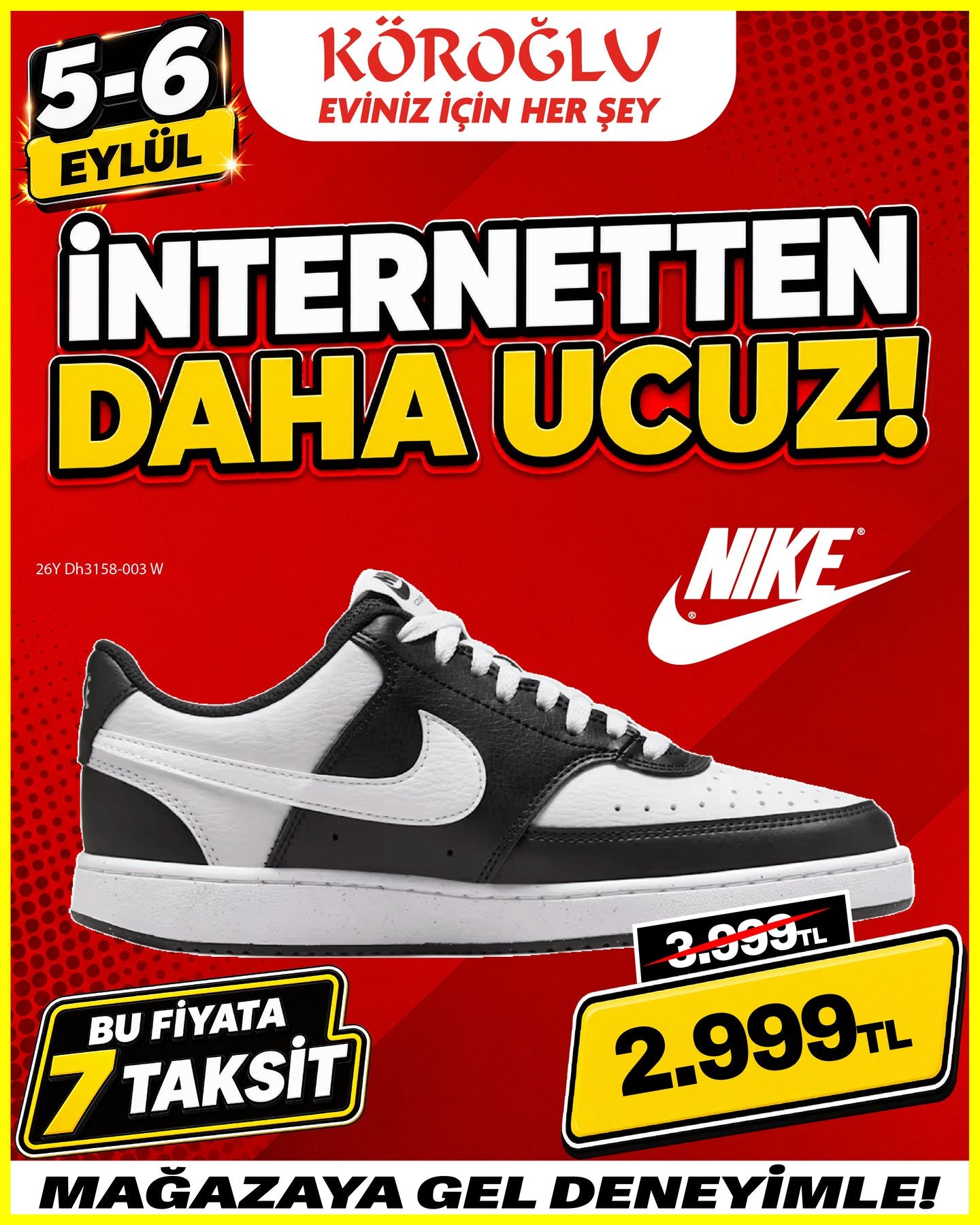 Nike Siyah Beyaz Spor Ayakkabı