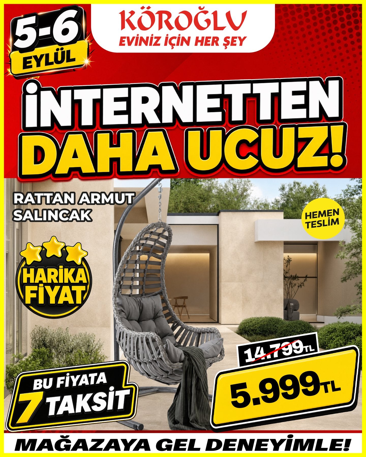 Rattan Armut Salıncak