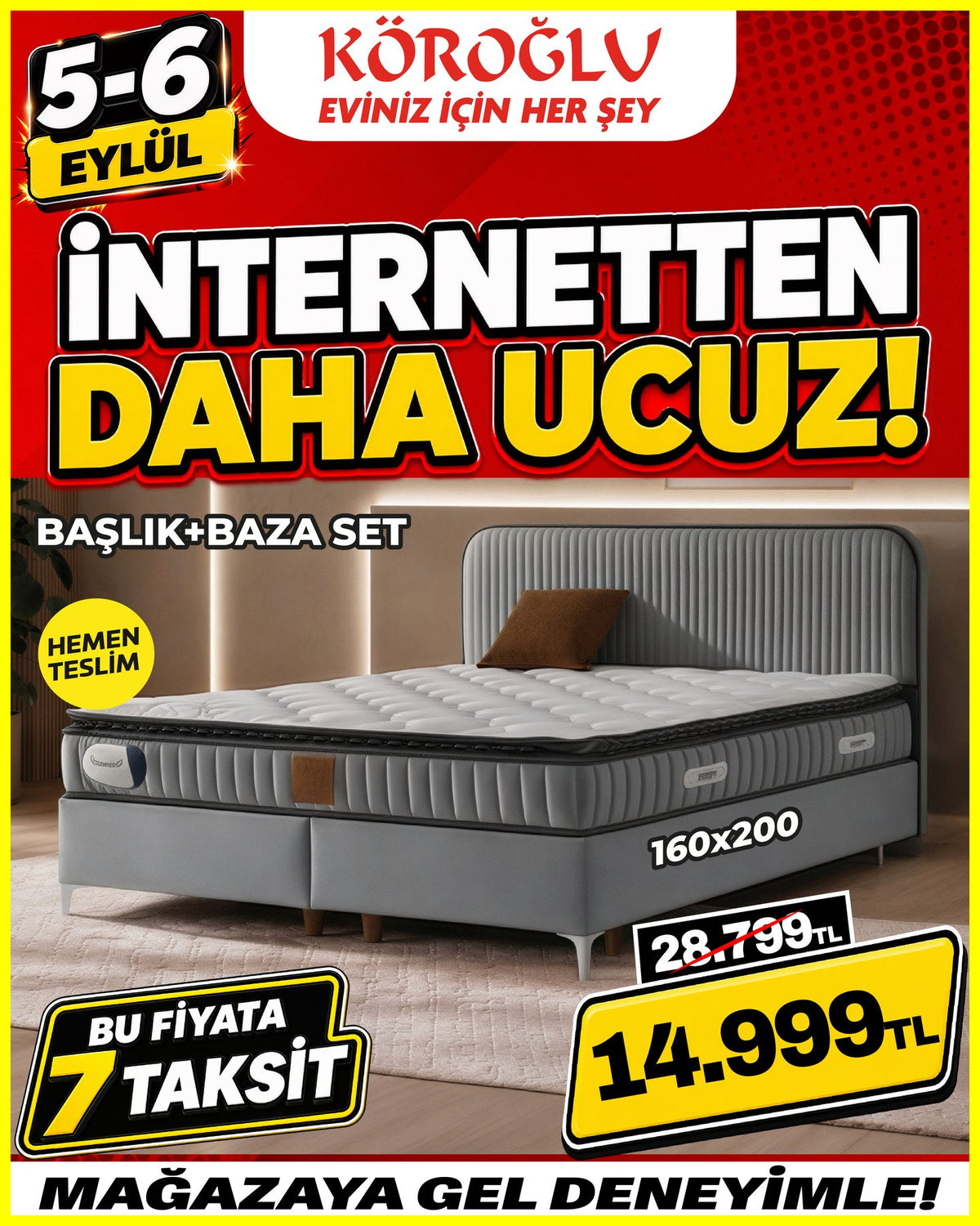 Yatak Baza Başlık Seti 160x200 Main image