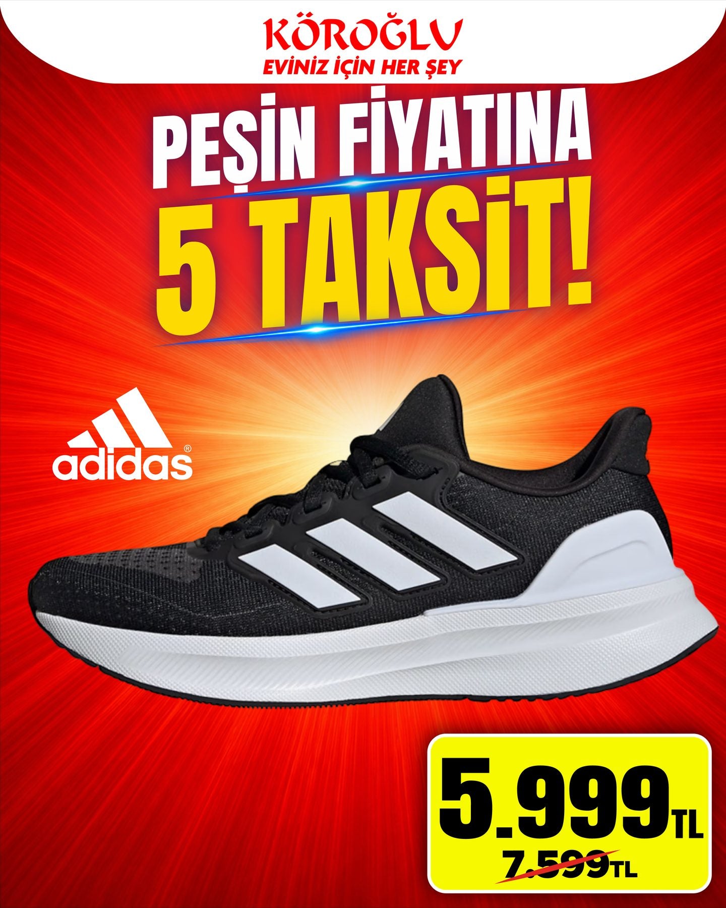 Adidas Siyah Spor Ayakkabı