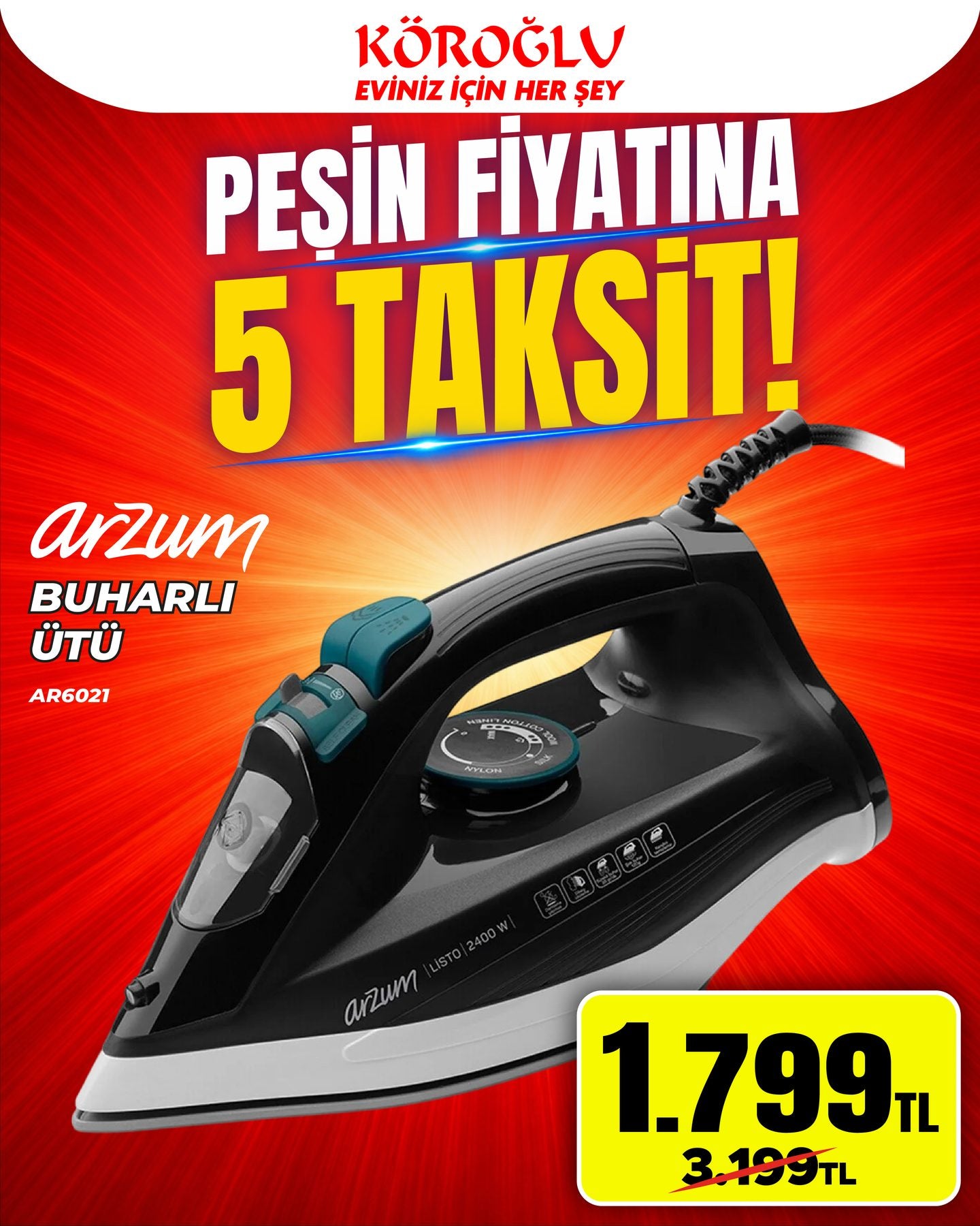 Arzum Buharlı Ütü Main image