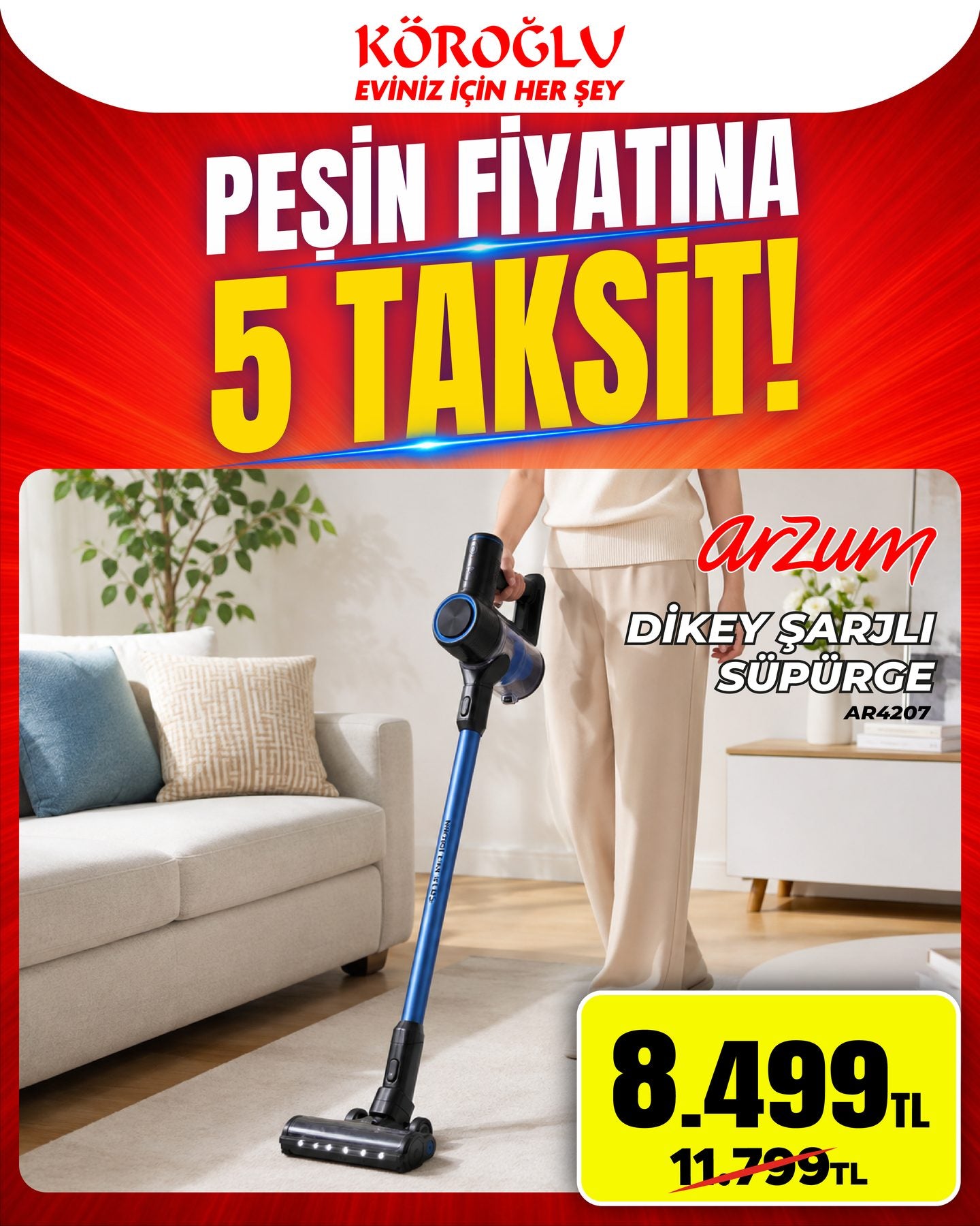 Arzum Dikey Şarjlı Süpürge Main image