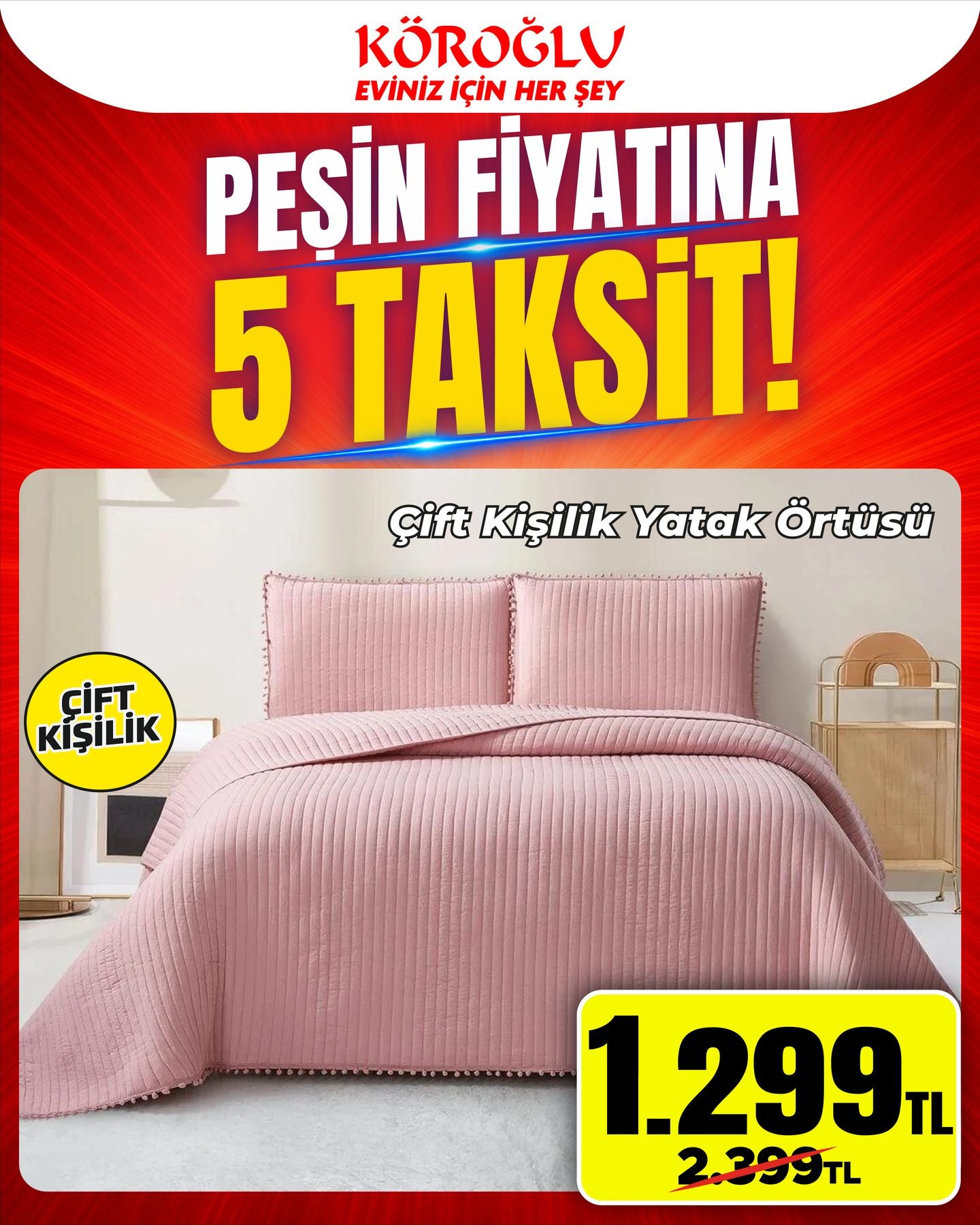 Çift Kişilik Yatak Örtüsü
