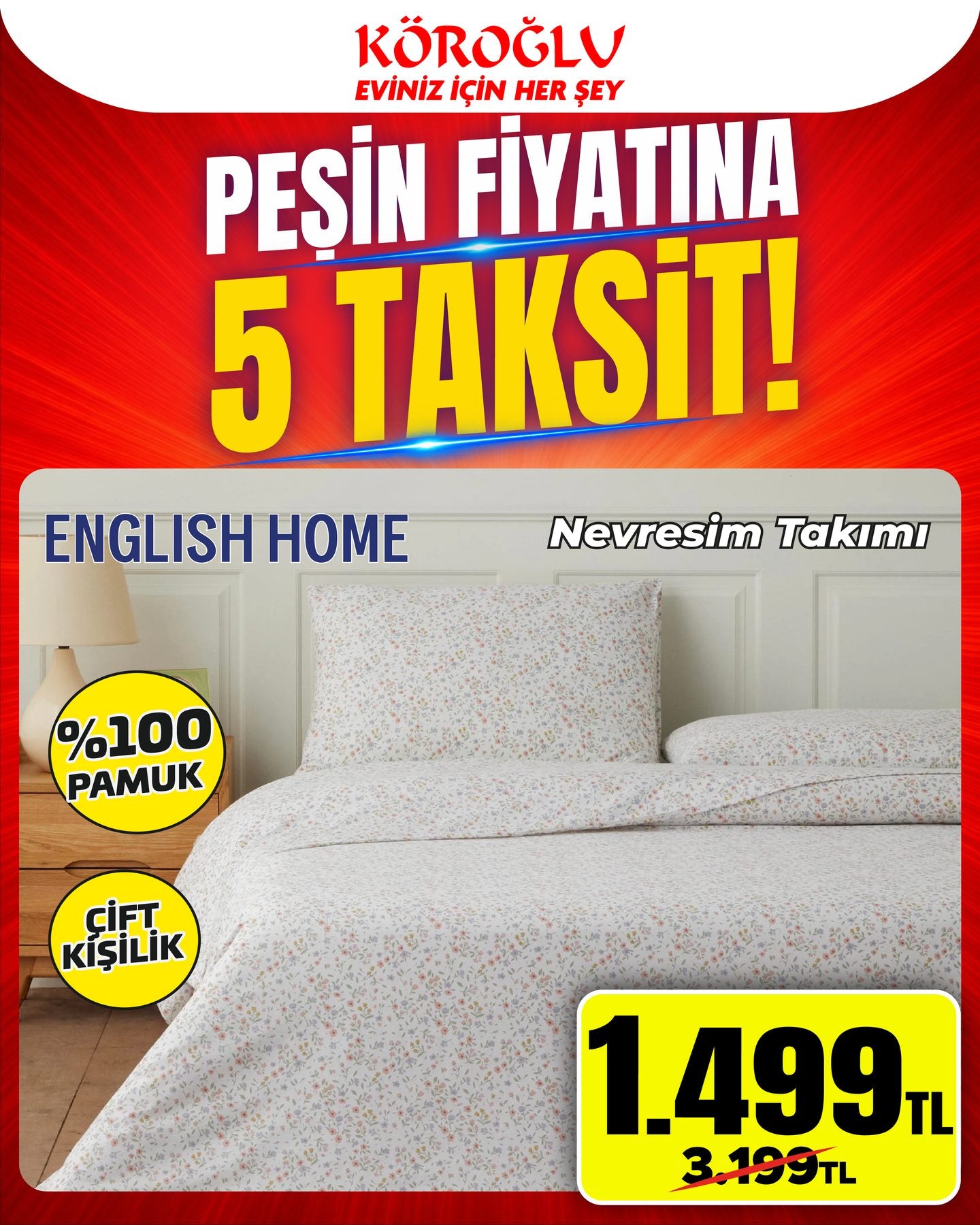 English Home Nevresim Takımı Çift Kişilik