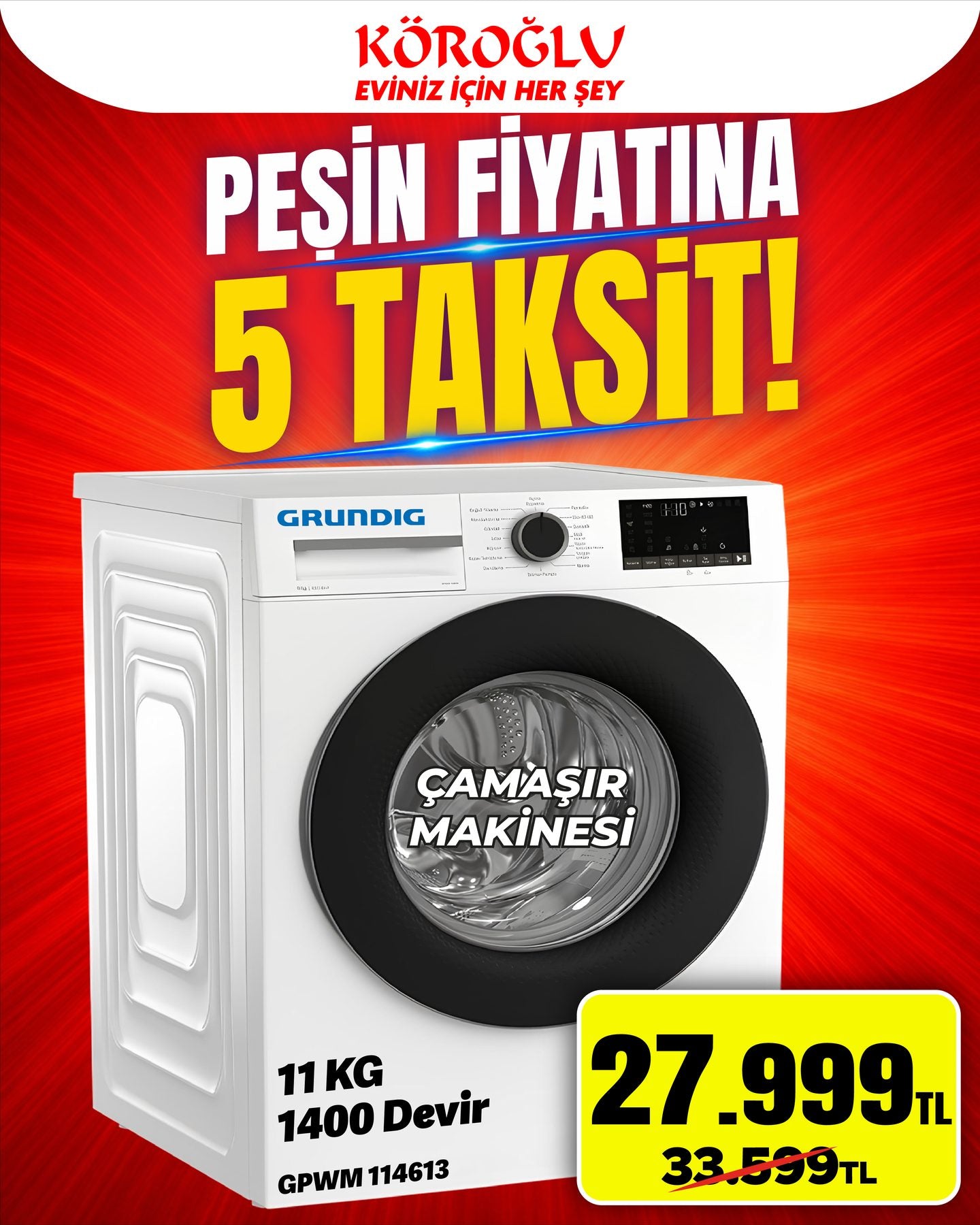 Grundig Çamaşır Makinesi 11 Kg