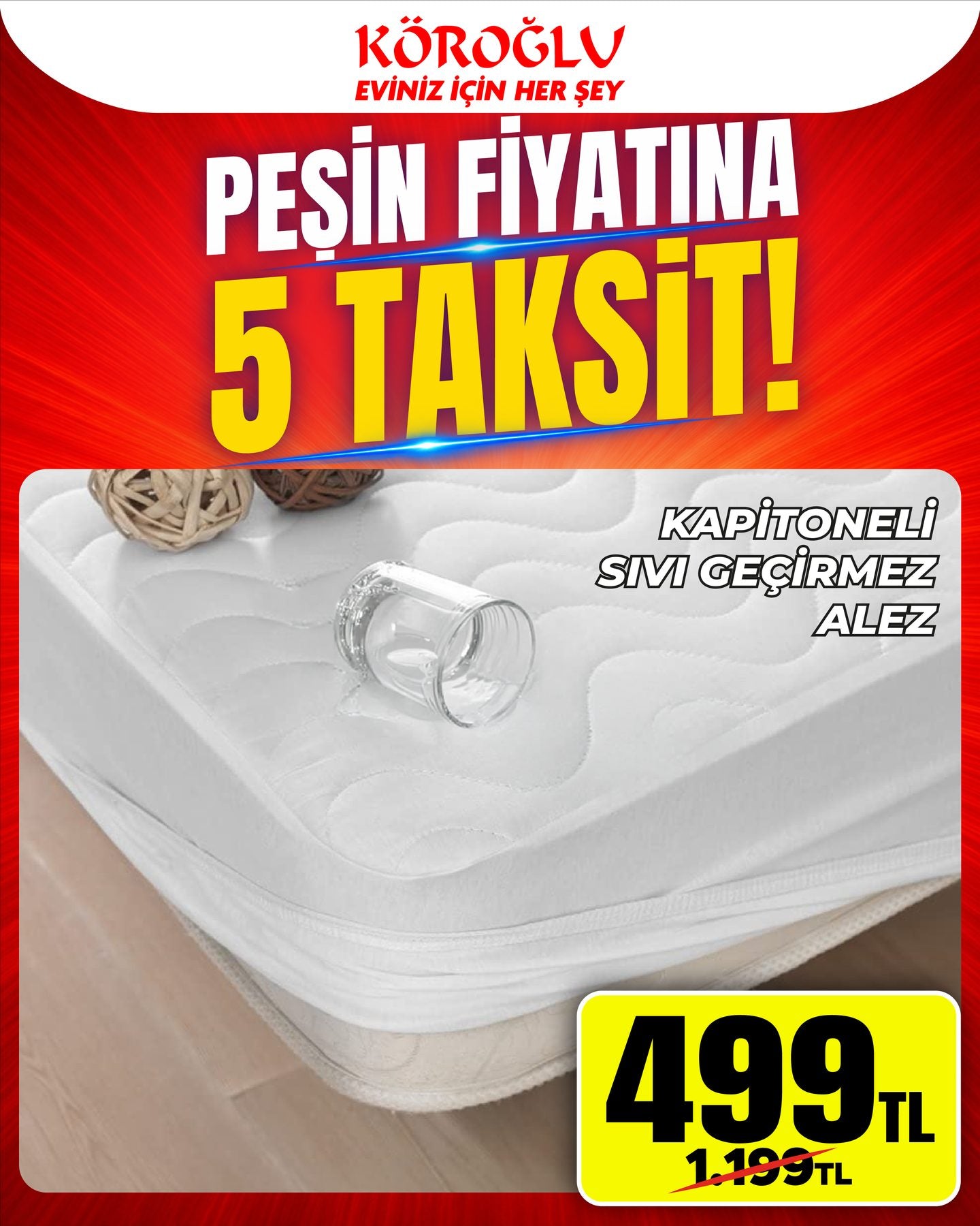 Kapitoneli Sıvı Geçirmez Alez