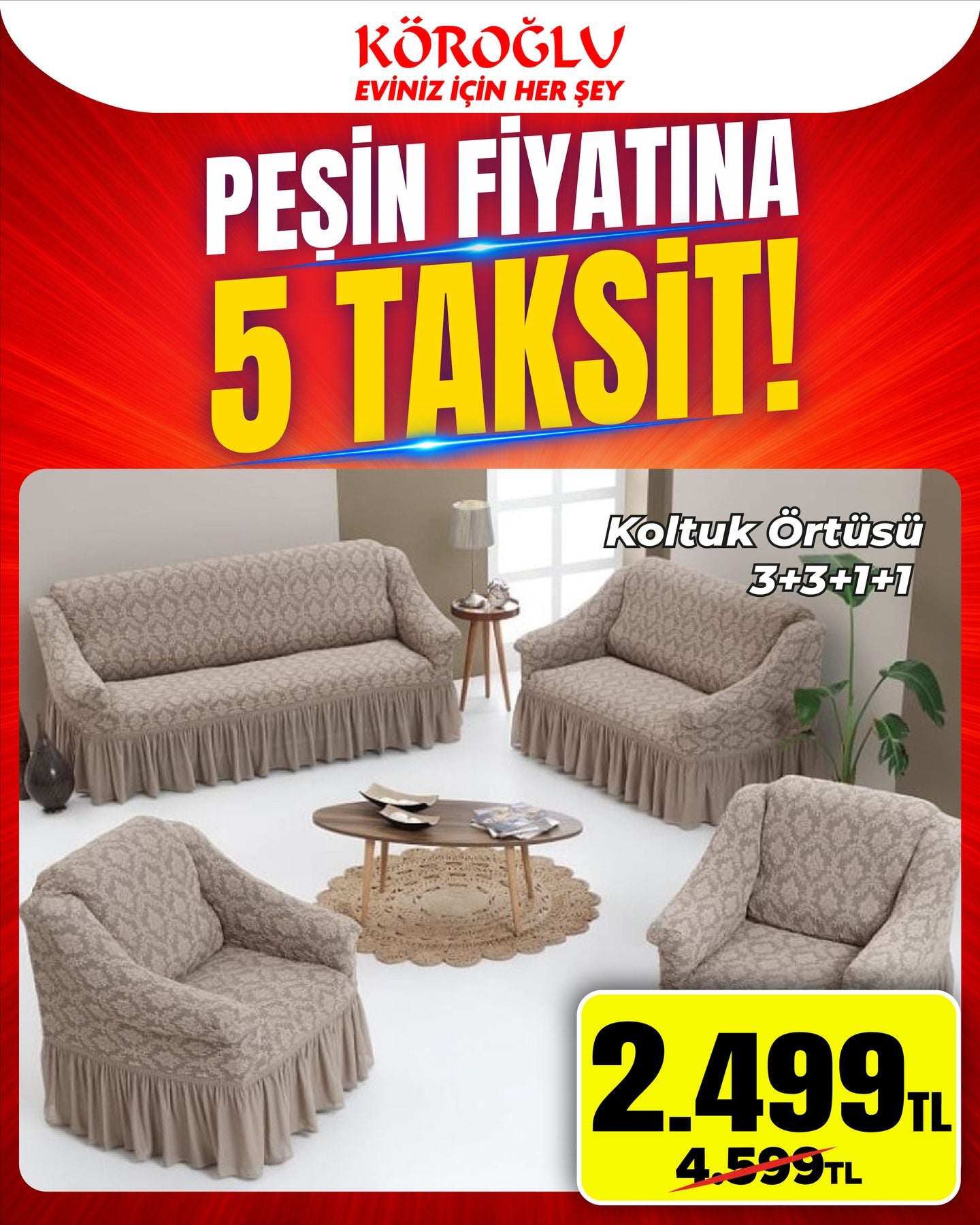 Koltuk Örtüsü 3+3+1+1