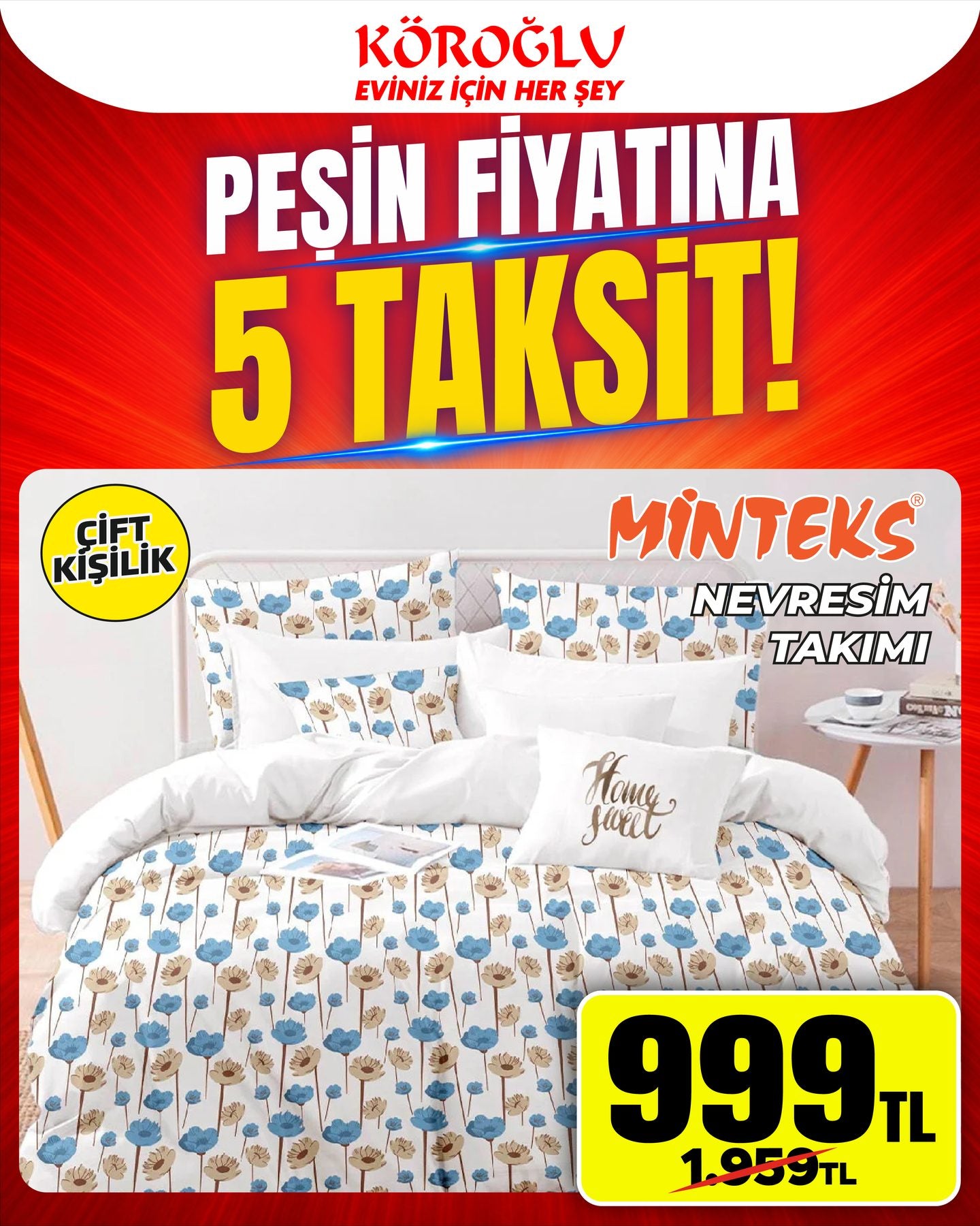 Minteks Nevresim Takımı Çift Kişilik