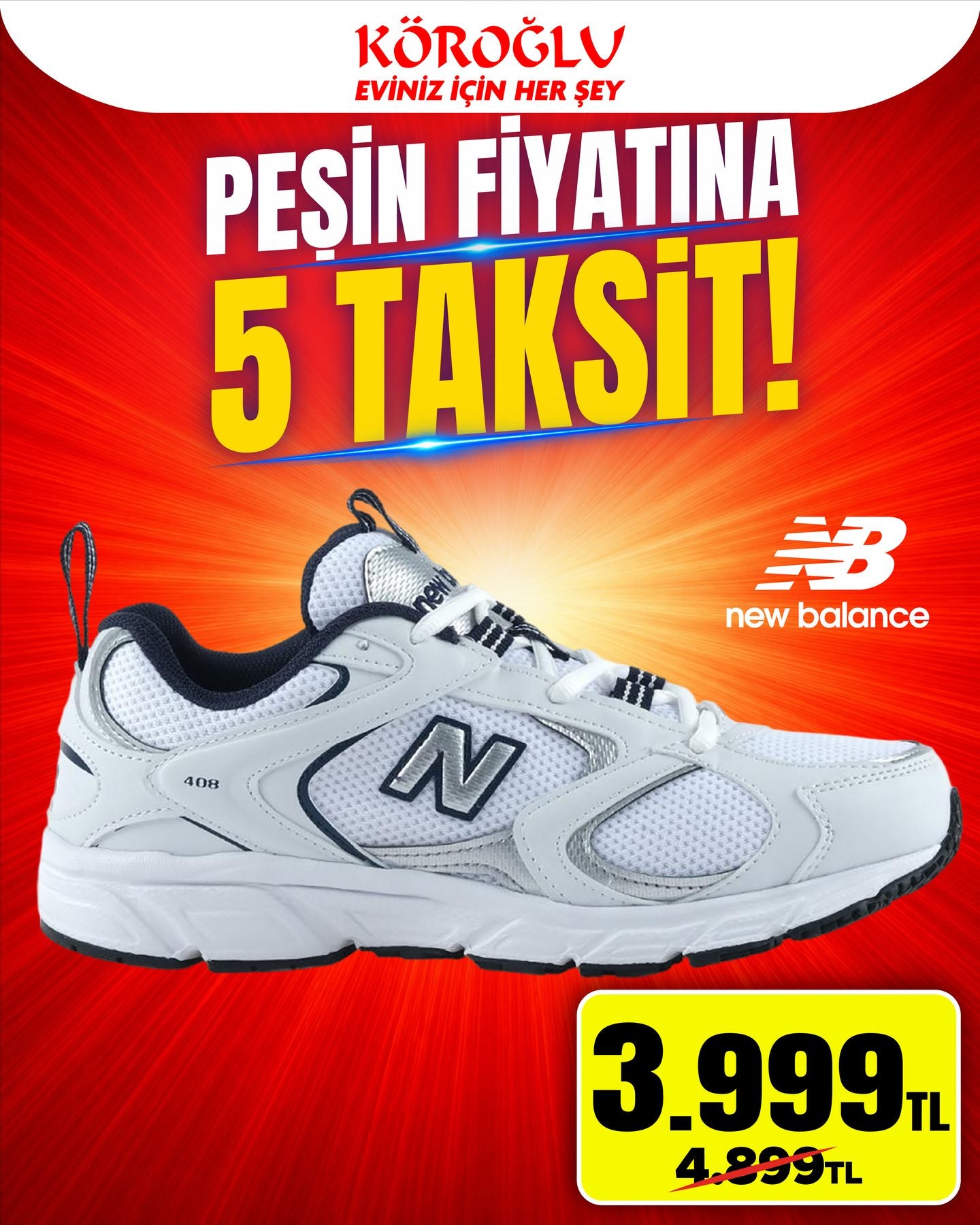 New Balance Beyaz Spor Ayakkabı