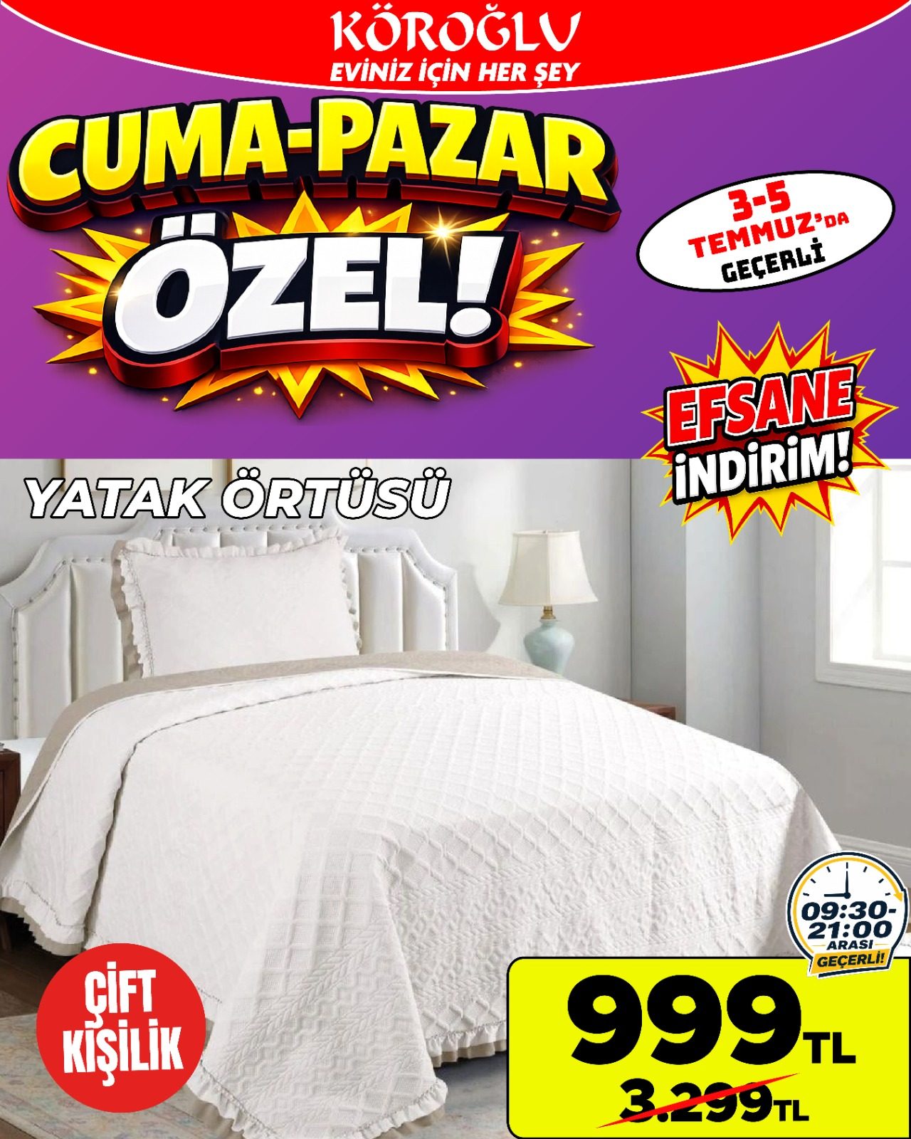 Çift Kişilik Yatak Örtüsü Main image