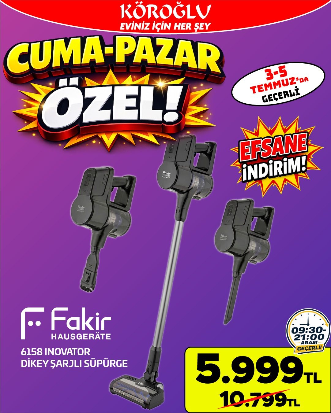 Fakir İnovator Dikey Şarjlı Süpürge Main image