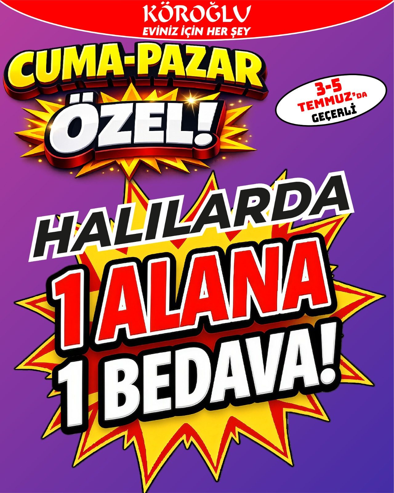 Halılarda 1 Alana 1 Bedava