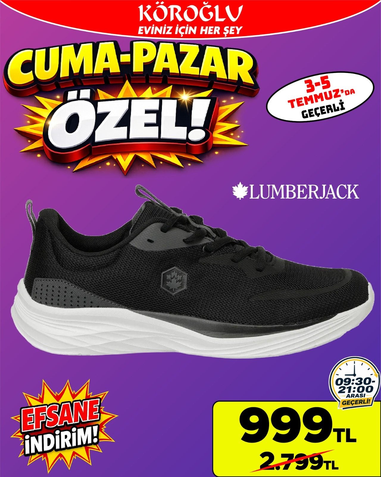 Lumberjack Siyah Spor Ayakkabı Main image