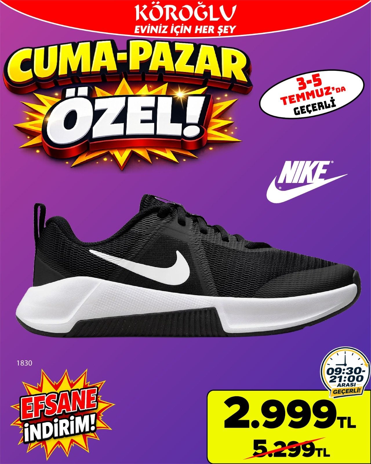 Nike Siyah Beyaz Spor Ayakkabı