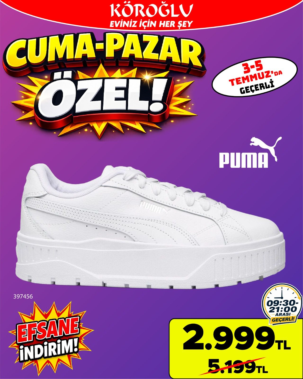 Puma Beyaz Spor Ayakkabı Main image