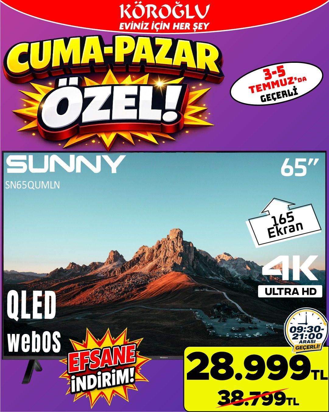 Sunny 65 İnç QLED WebOS TV Main image