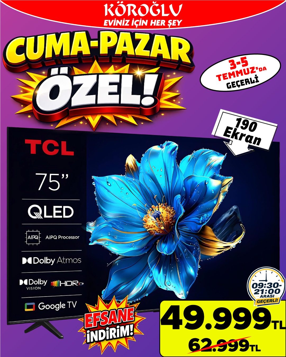 TCL 75 İnç QLED Google TV Main image